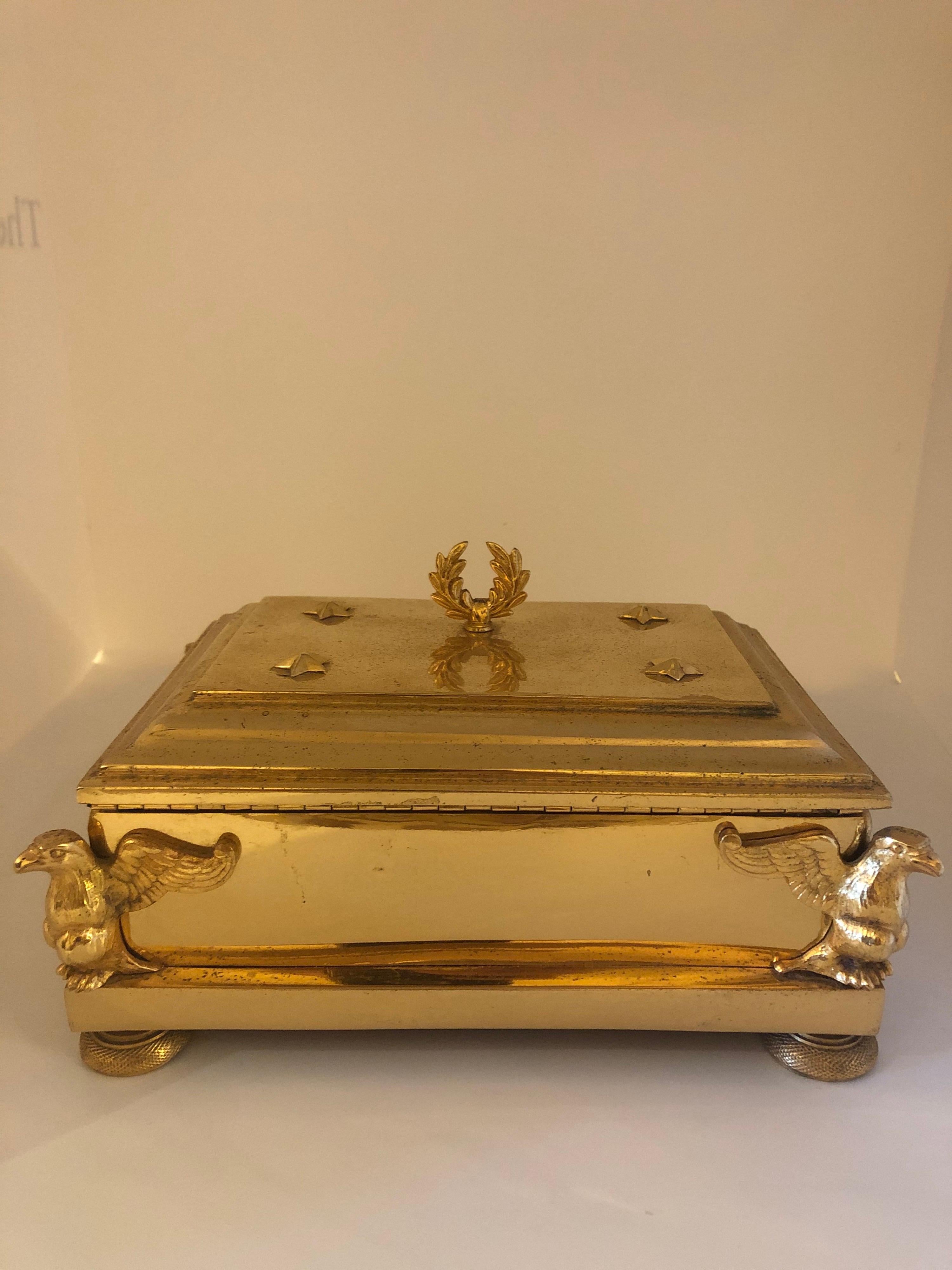 French Empire Gilt Bronze Box In Good Condition For Sale In Natchez, MS