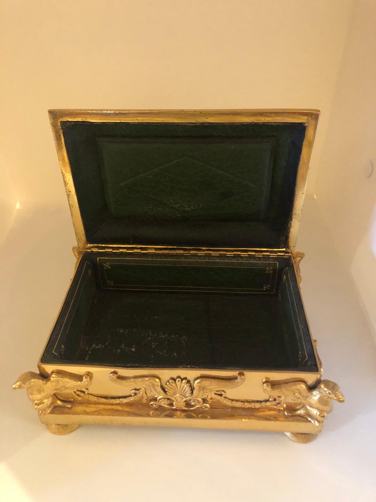 French Empire Gilt Bronze Box For Sale at 1stDibs