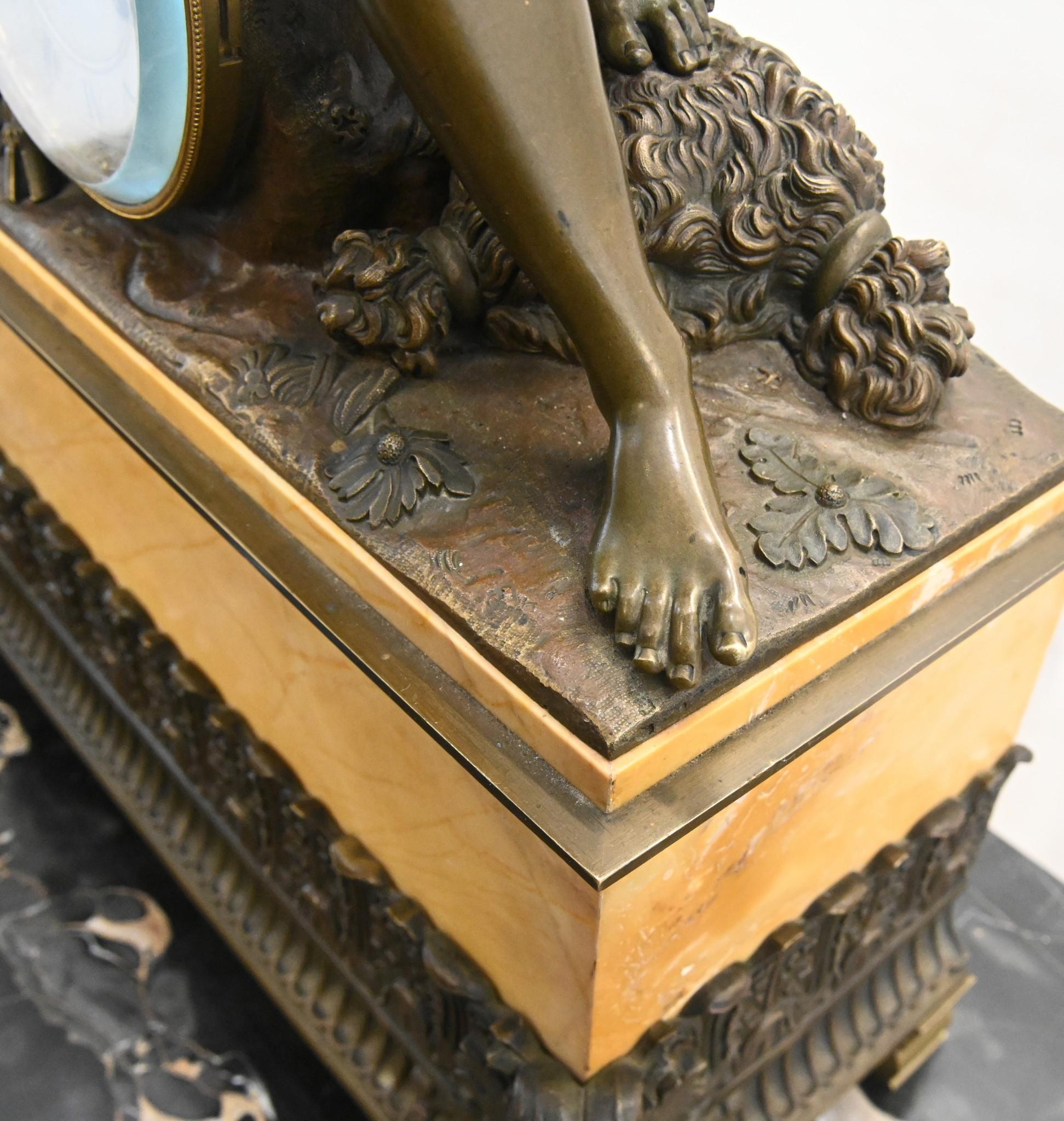 French Empire Gilt Bronze Clock Mantle Silk Suspension Movement 1820 2