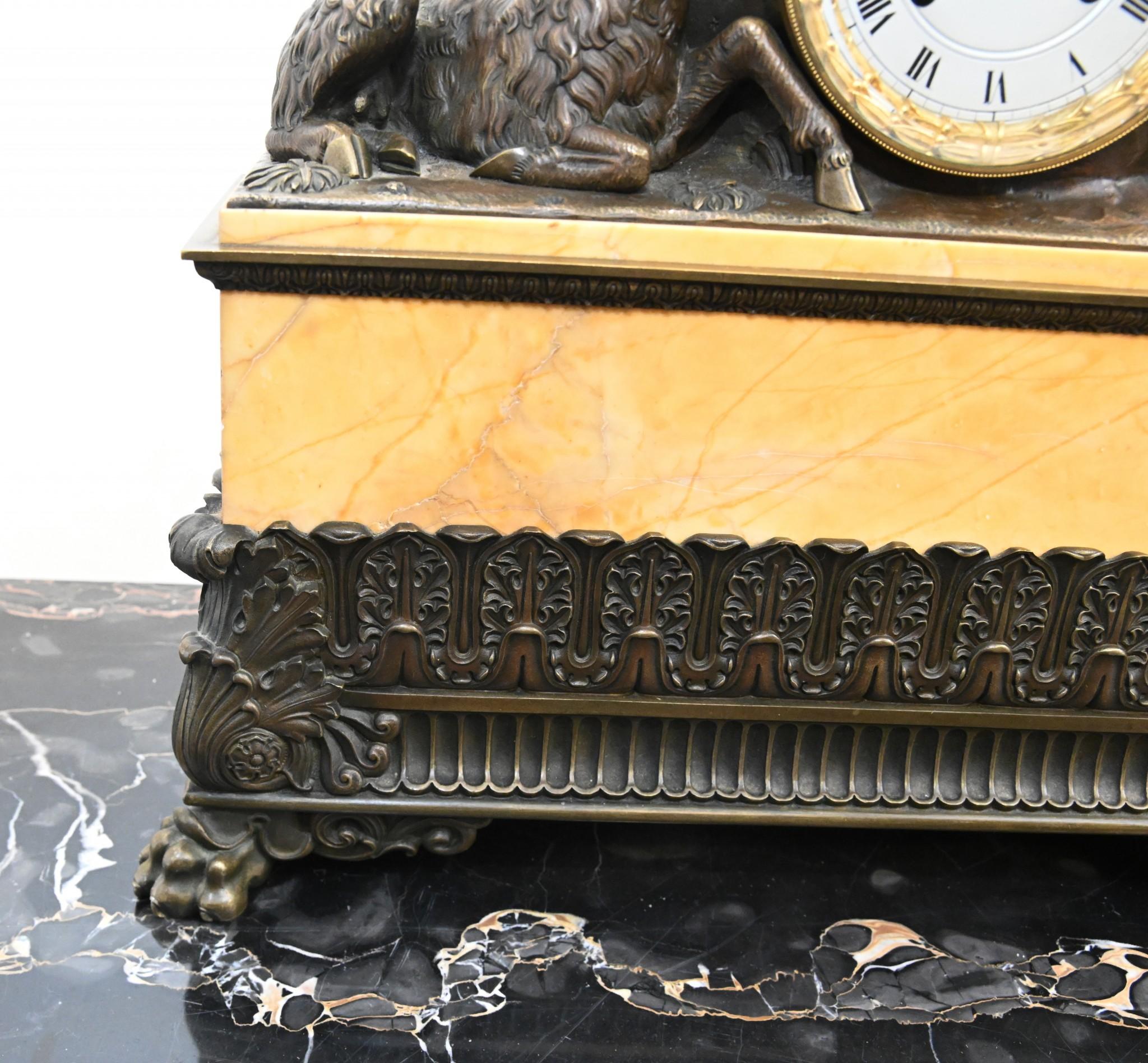 French Empire Gilt Bronze Clock Mantle Silk Suspension Movement 1820 5