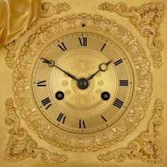 French Empire Gilt Bronze Mantel Clock with Venus and Cupid