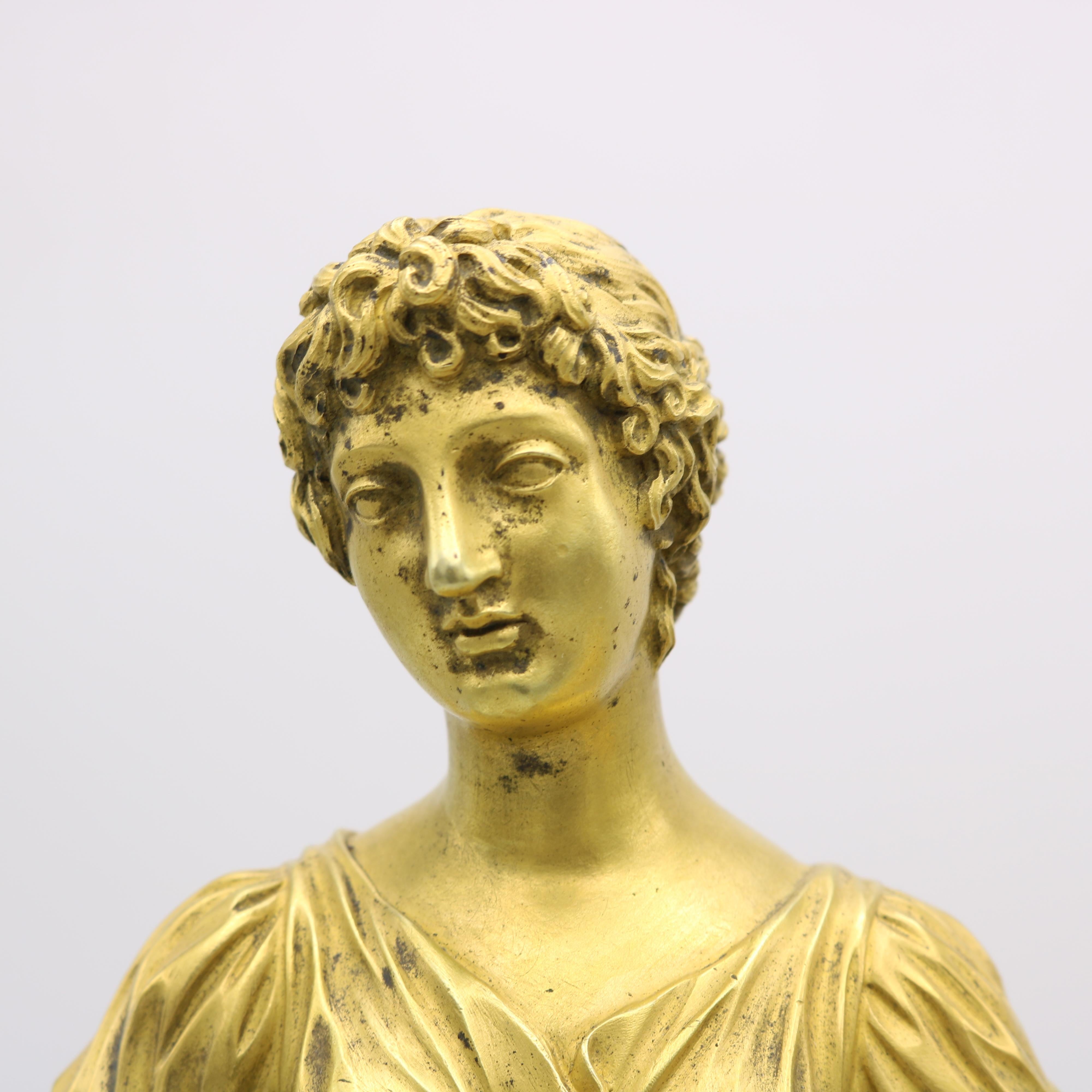 Francese Orologio da camino francese in bronzo dorato Impero , Francia 1810 in vendita
