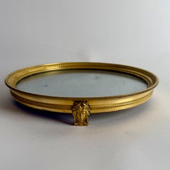 French Empire Gilt Bronze Mirror Plateau with Mascaron Feet, Paris, circa 1810