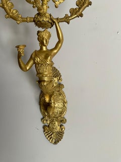 French empire gilt bronze sconces