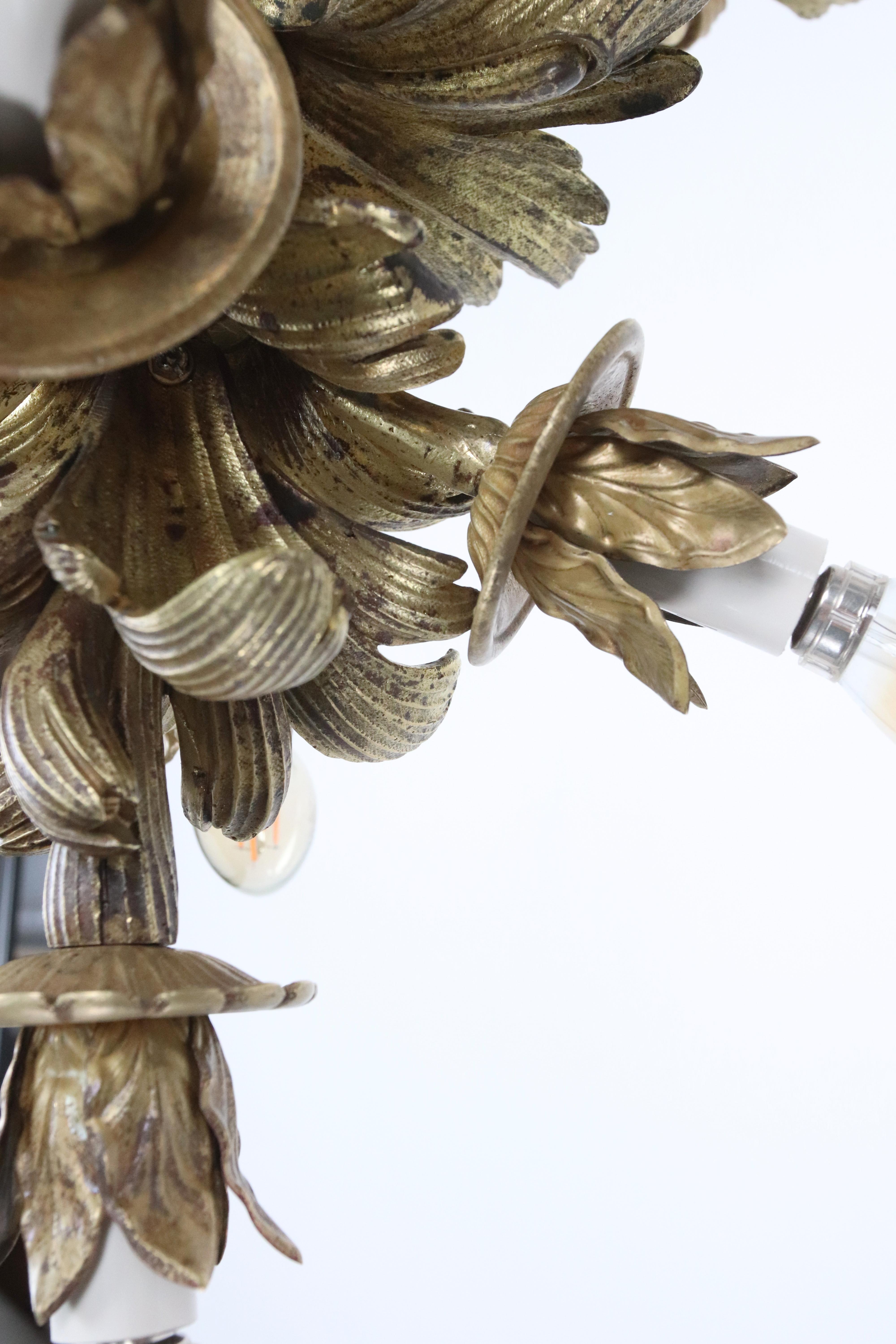 Lampadario a 5 luci in bronzo dorato Impero Francese in vendita 6
