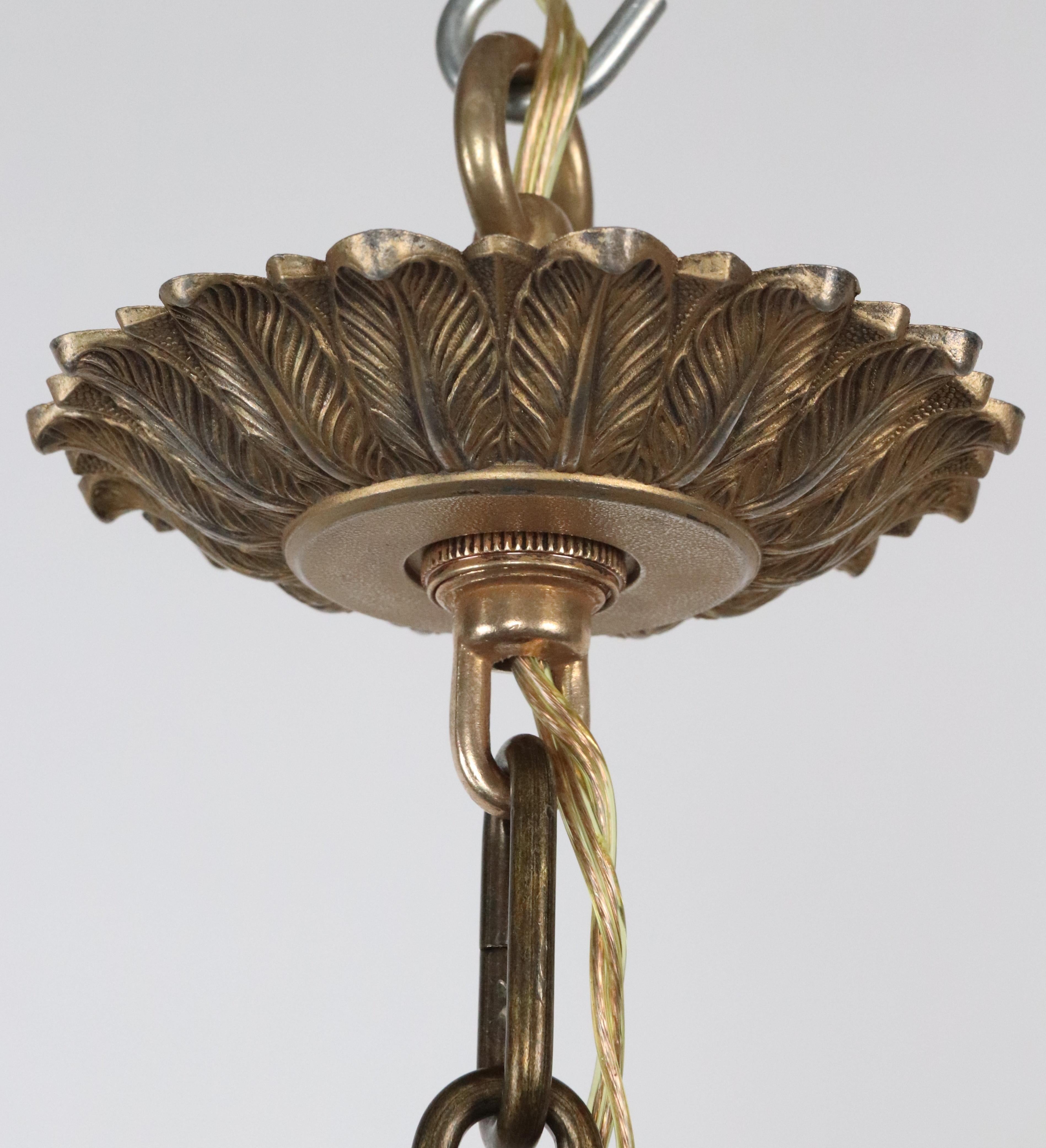 Lampadario a 5 luci in bronzo dorato Impero Francese in vendita 7