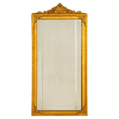 French Empire Gilt Composite Beveled Mirror