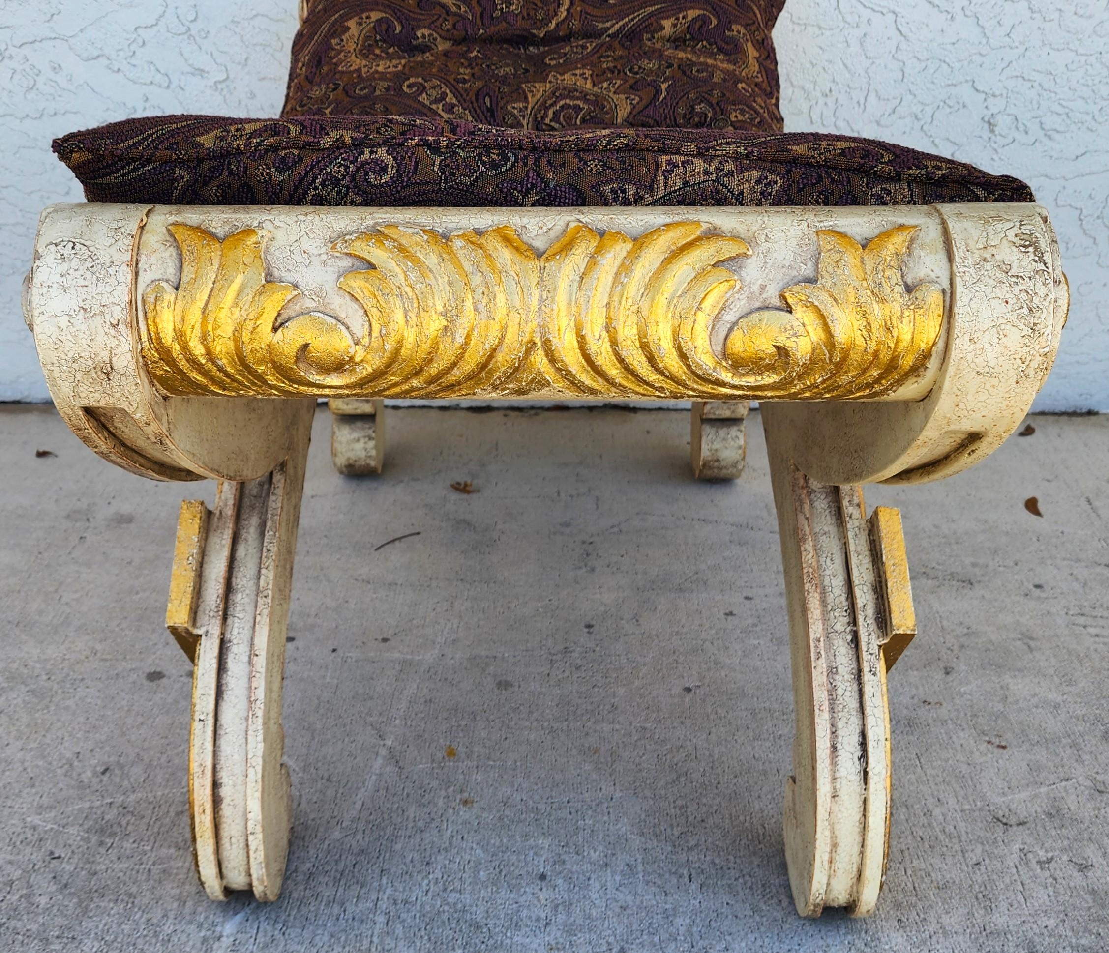 Banco Imperio Francés Hoja de Oro Dorado Sobredimensionado 48 en venta 8