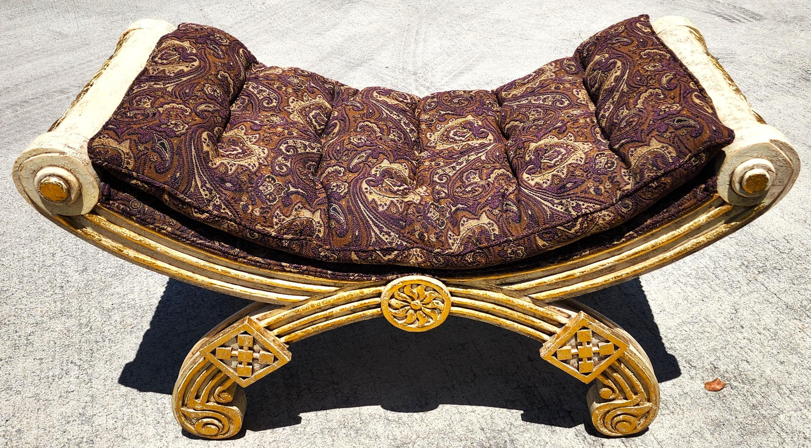 Banco Imperio Francés Hoja de Oro Dorado Sobredimensionado 48 en venta 9