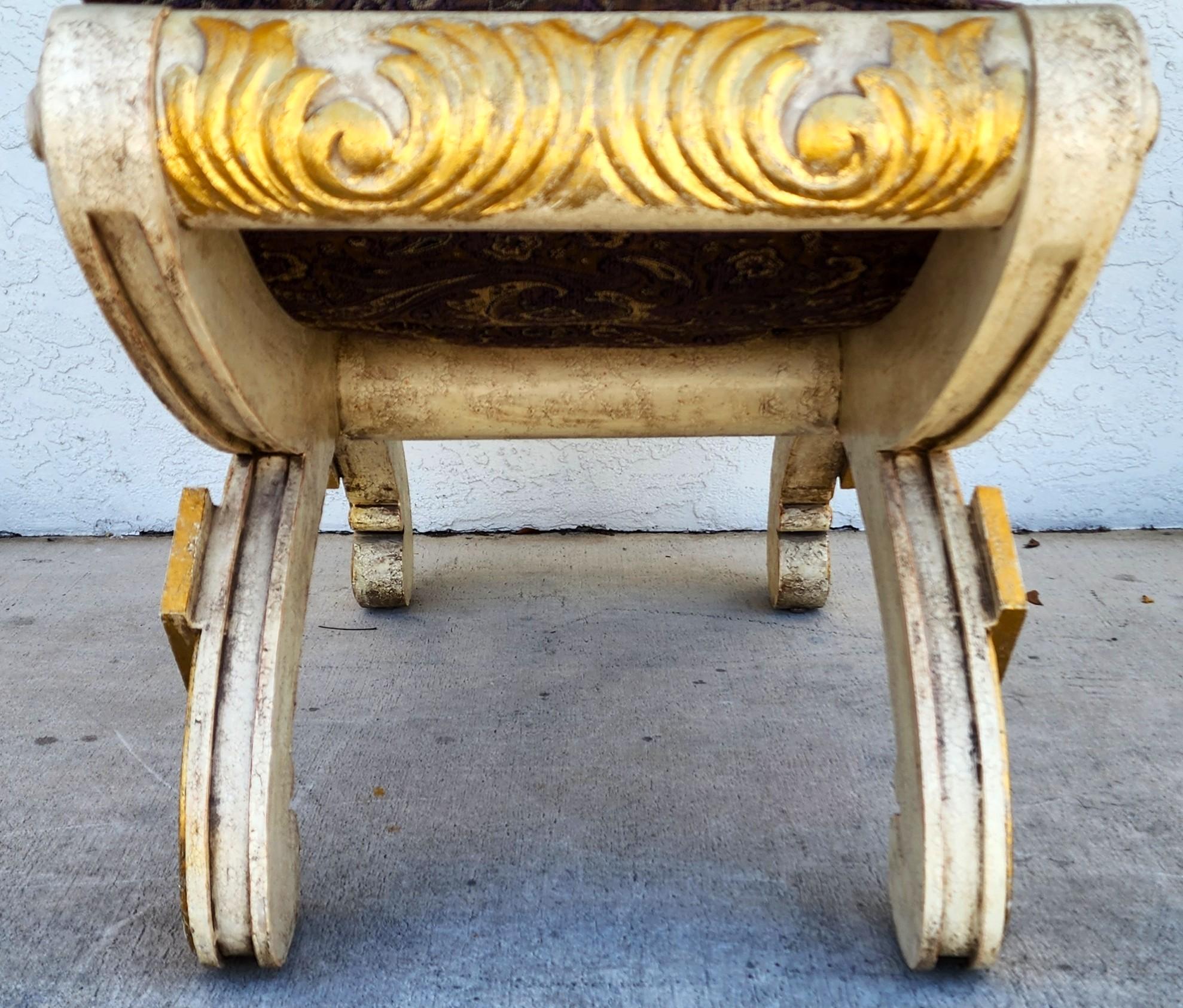 Banco Imperio Francés Hoja de Oro Dorado Sobredimensionado 48 en venta 4