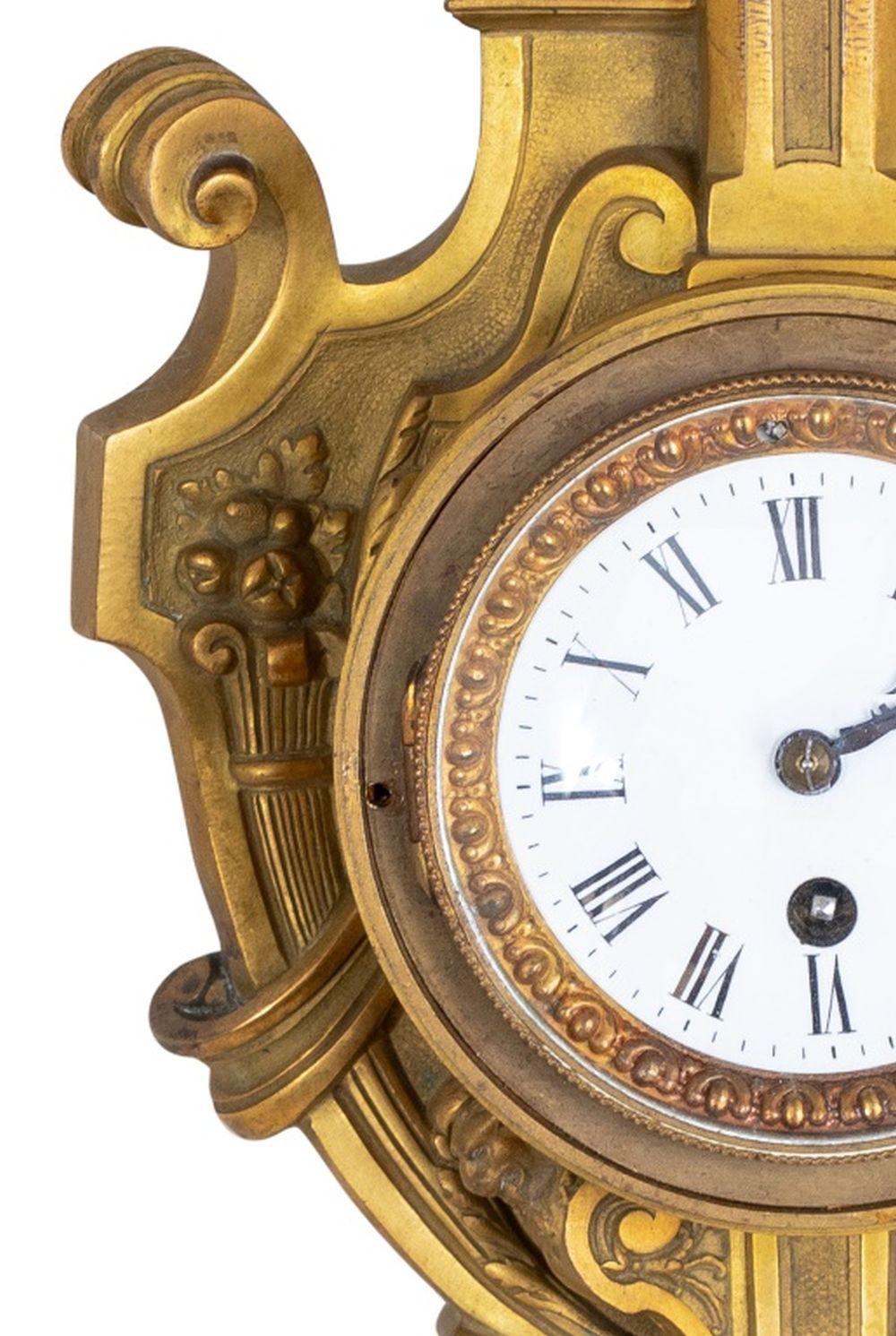 Louis XVI French Empire Gilt Metal Figural Clock For Sale