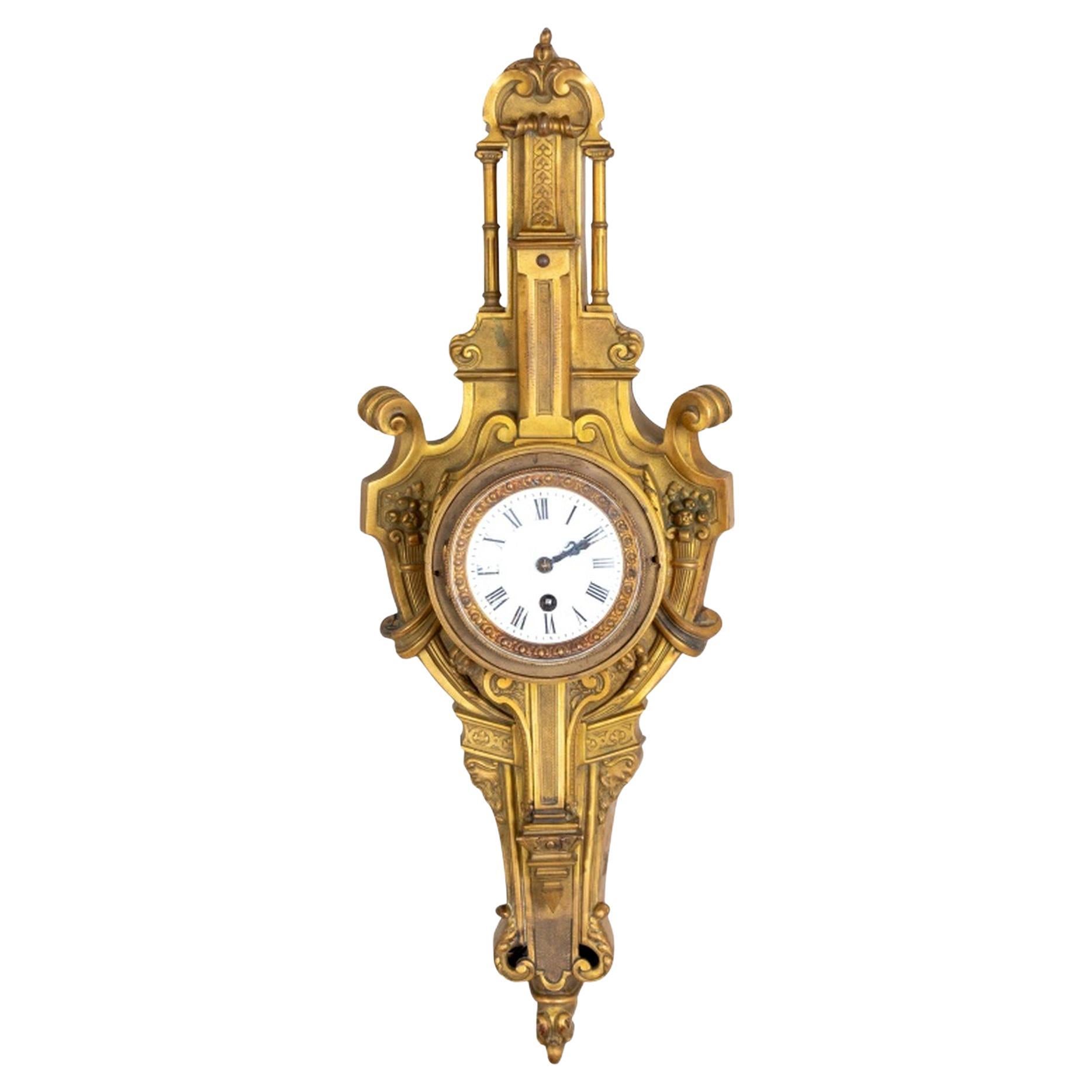 French Empire Gilt Metal Figural Clock For Sale