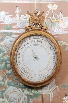 French Empire Giltwood Eagle Crested Barometer, Early 19th Century