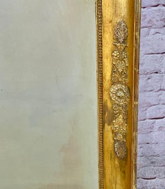 French Empire Giltwood and Gesso Overmantel Mirror