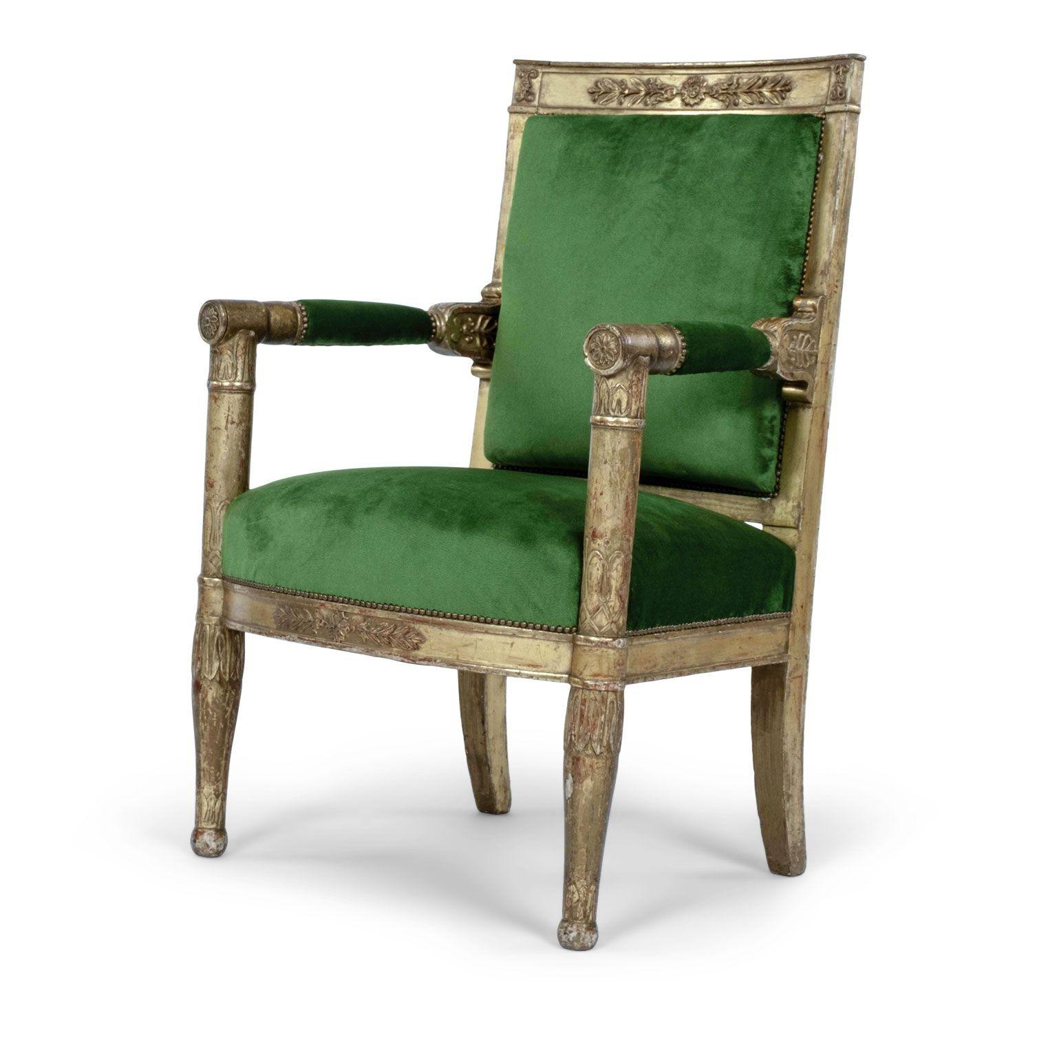 French Empire Giltwood Fauteuil Armchair 9