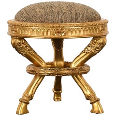 French Empire Giltwood Stool