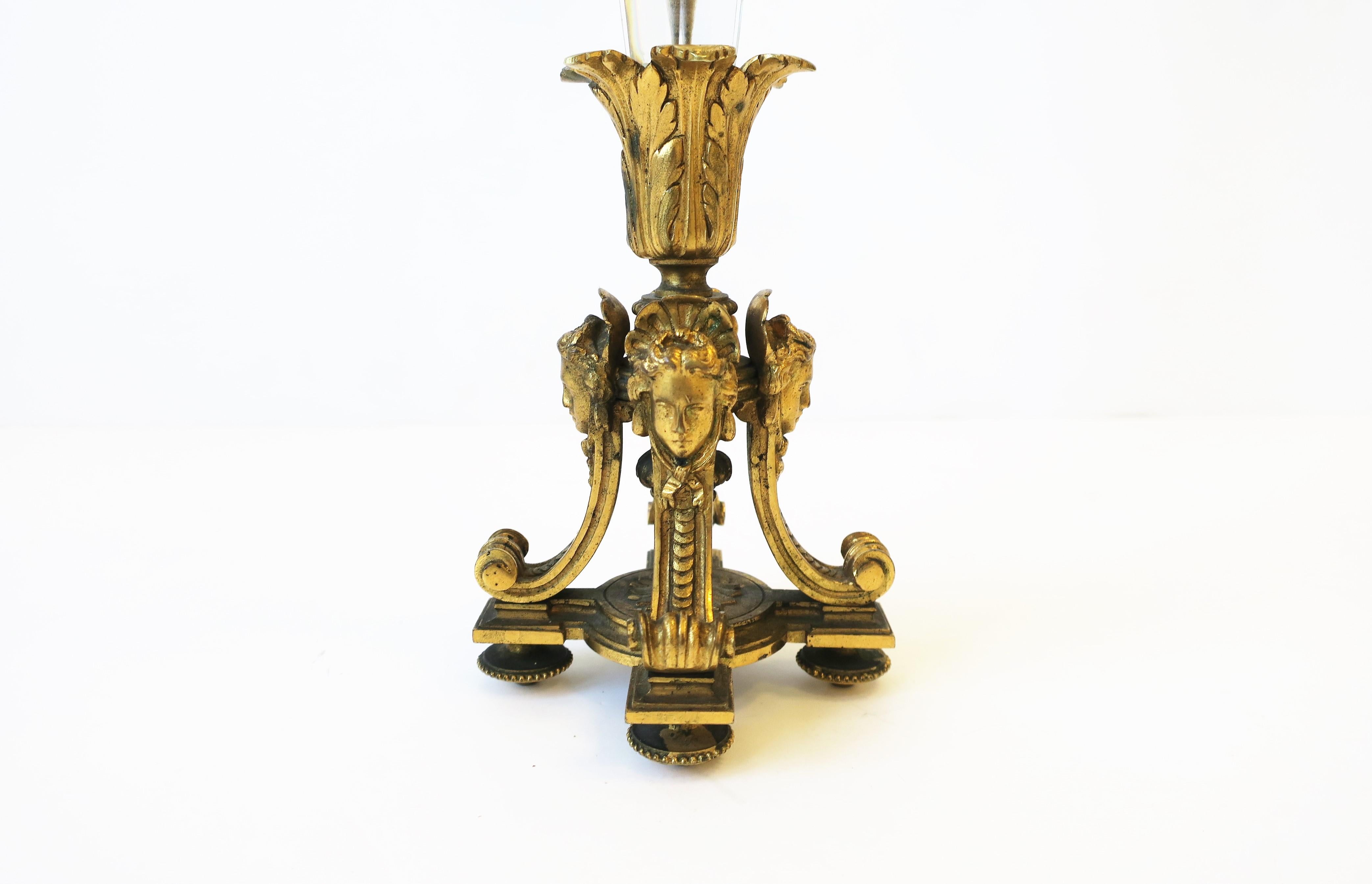 French Empire Gold Gilt Bronze and Crystal Vase, circa 19th Century 12