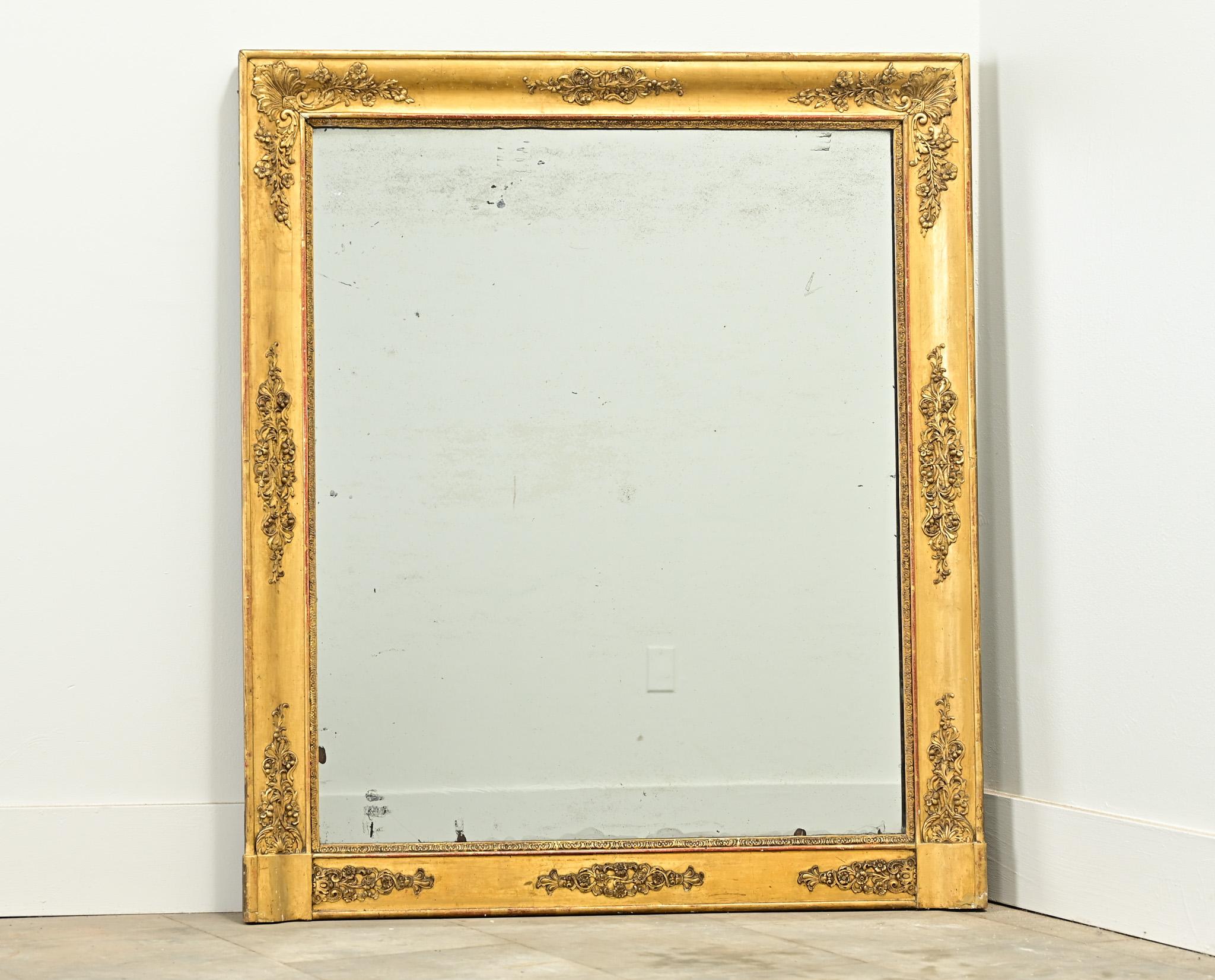 Hand-Carved French Empire Gold Gilt Mirror For Sale
