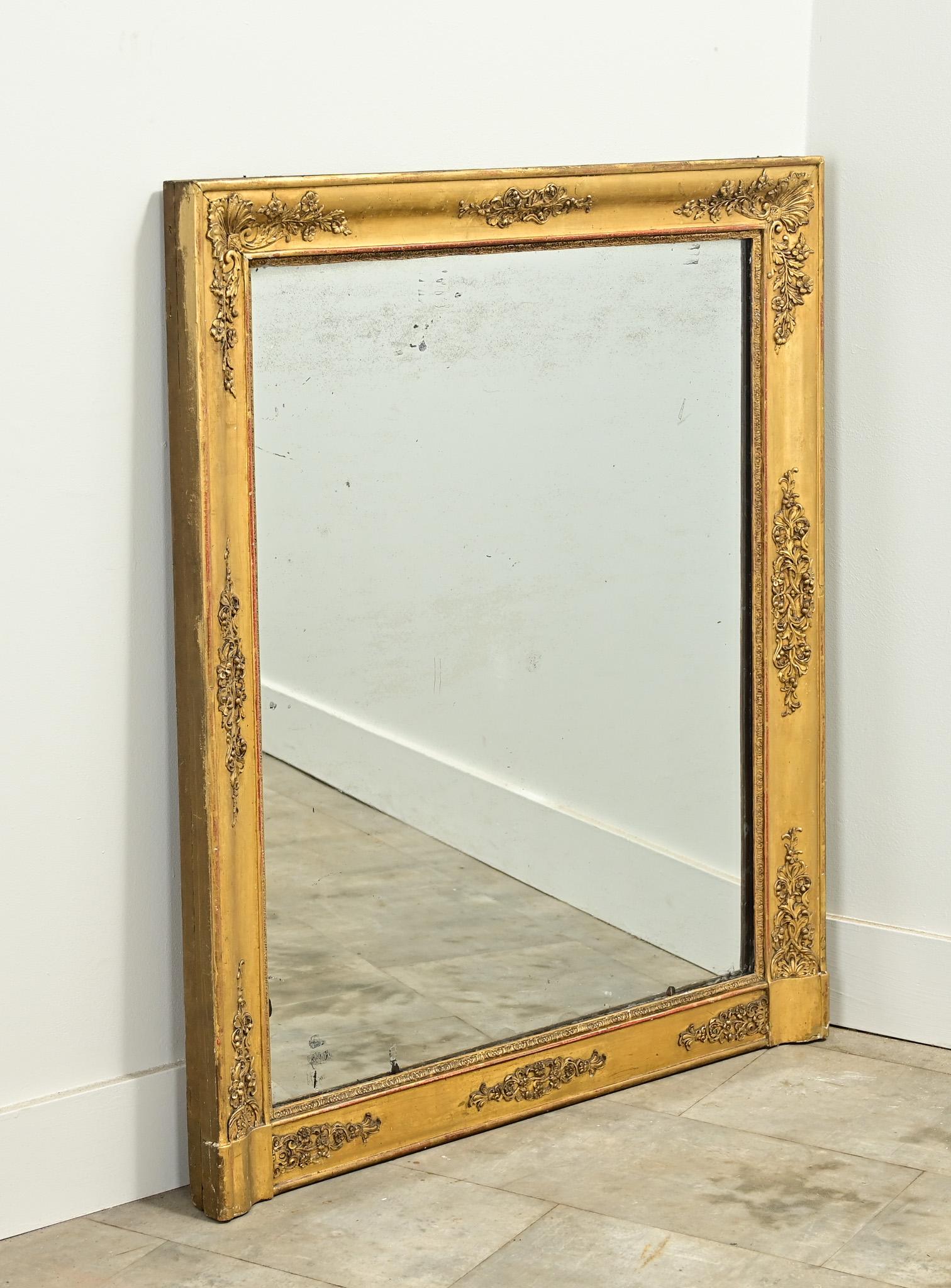 19th Century French Empire Gold Gilt Mirror For Sale