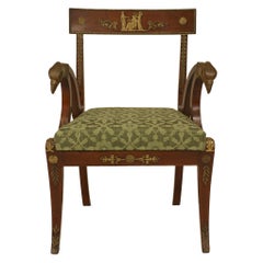 French Empire Green Armchairs