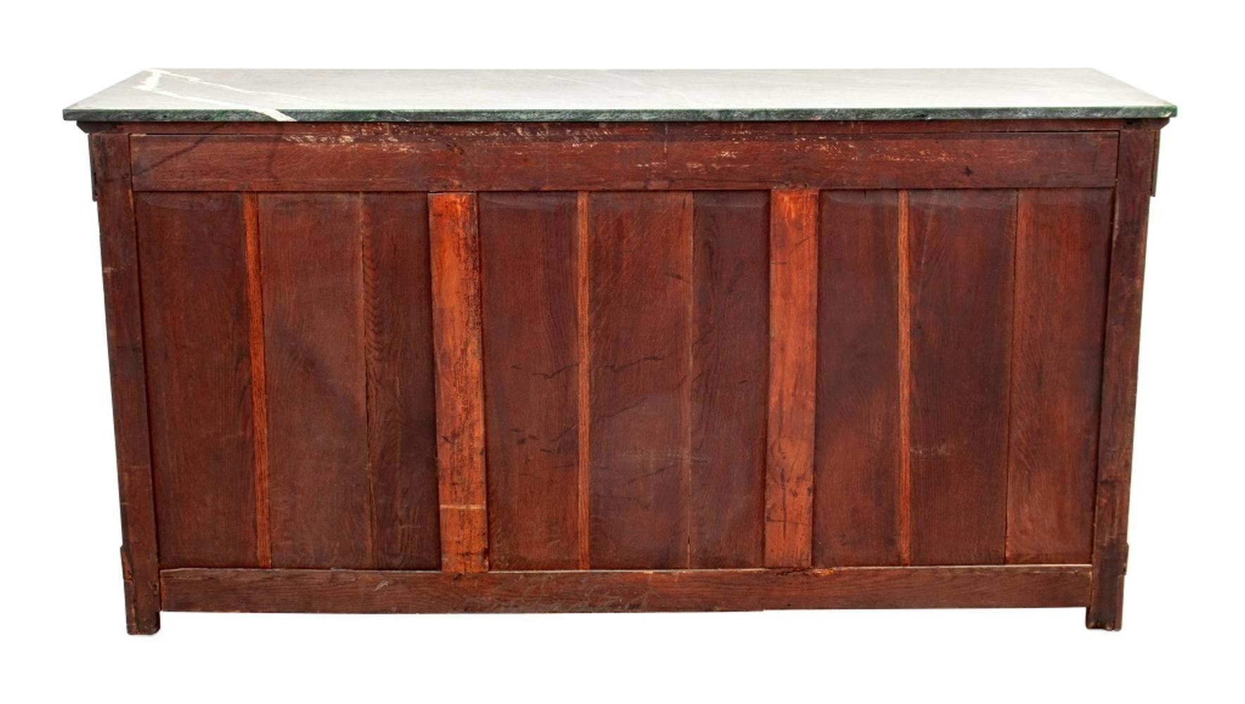 French Empire Green Marble Top Mahogany Buffet 3