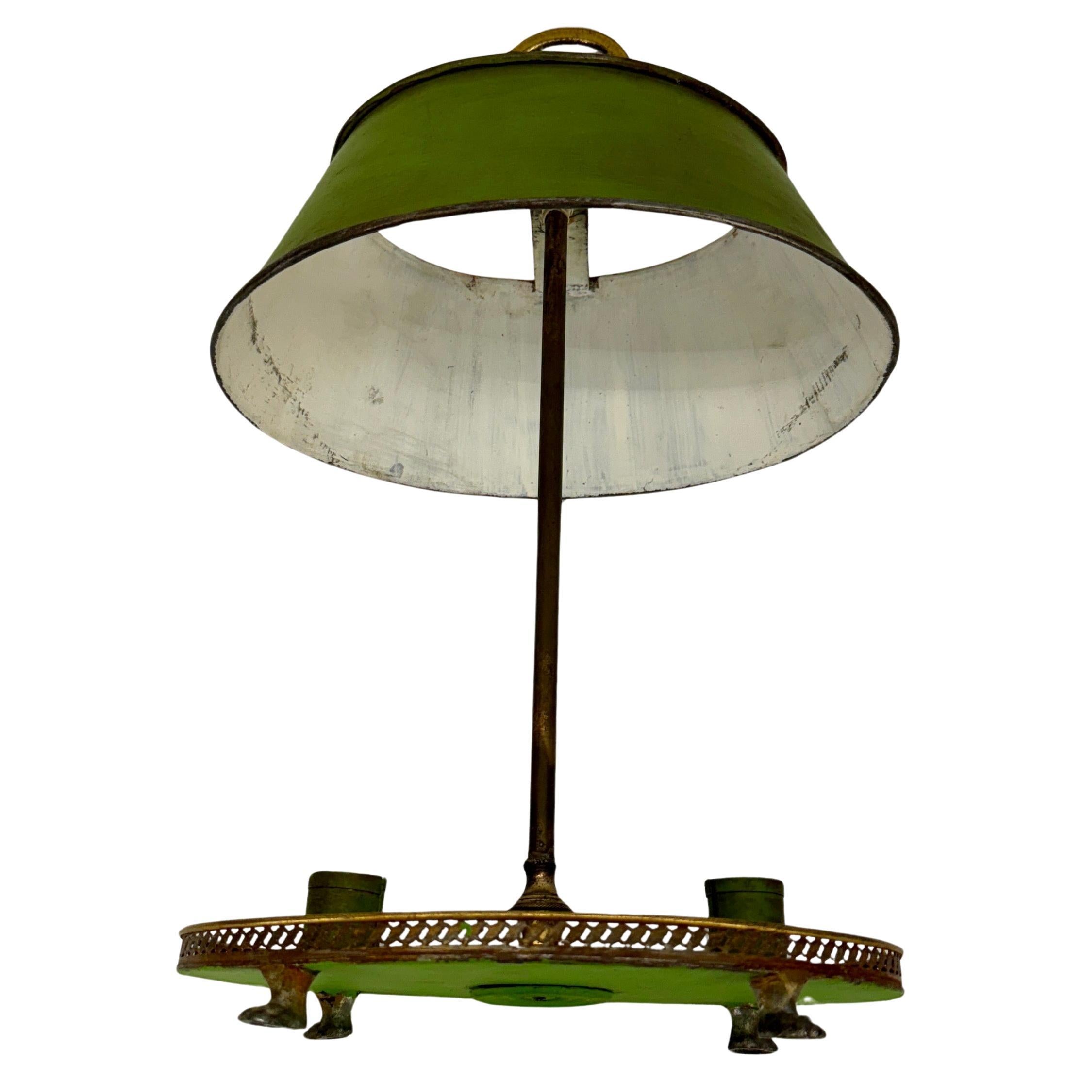 Lampe bouillotte française Empire peinte en vert  en vente 11