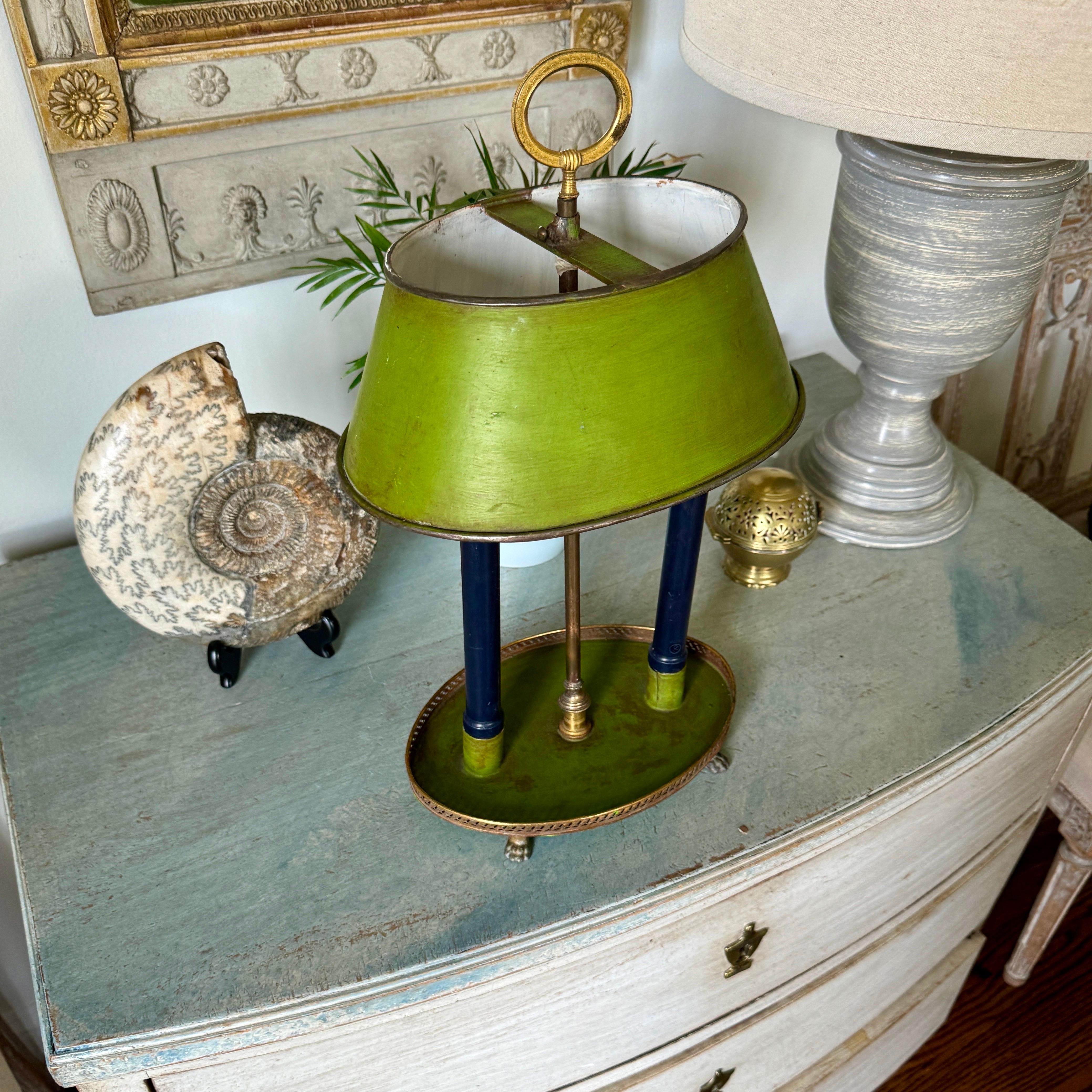 Lampe bouillotte française Empire peinte en vert  en vente 12