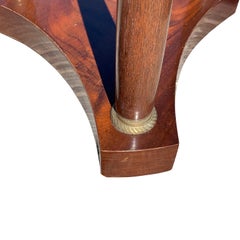 Grey Marble Top, Mahogany Wood French Empire Gueridon, France, 19th Century