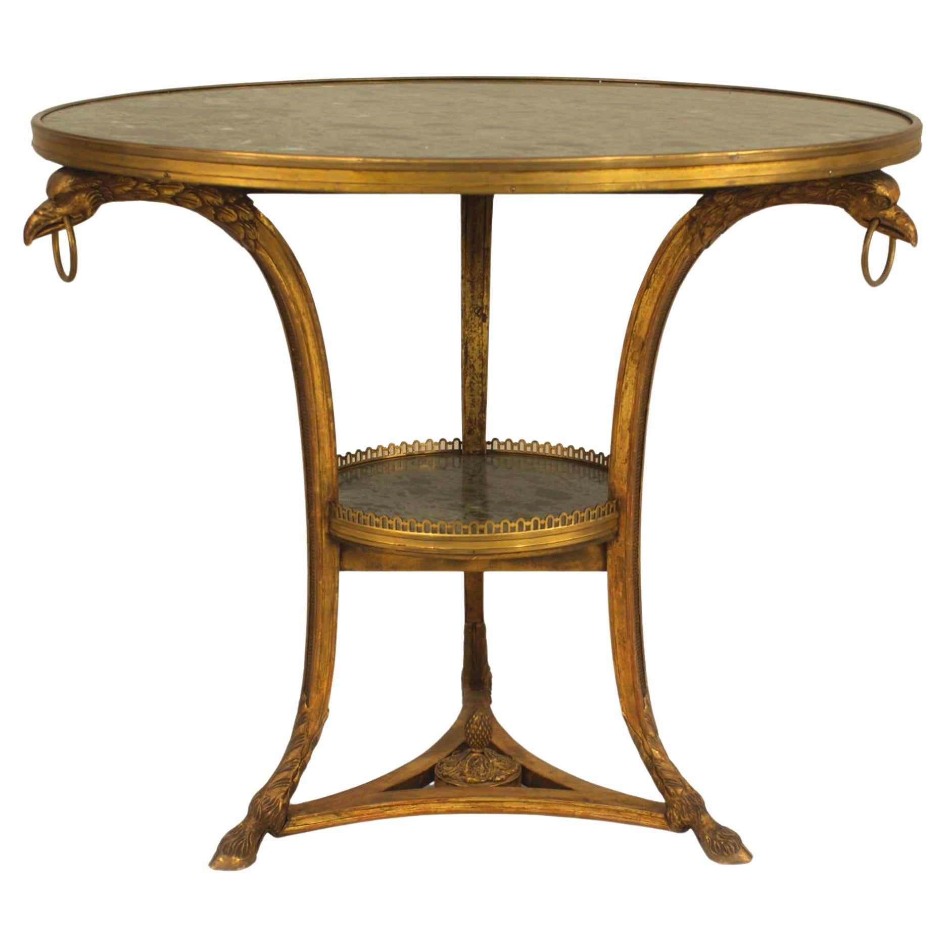 Französischer Empire Gueridon Marmortisch