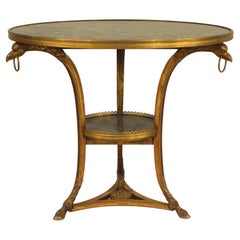 Antique French Empire Gueridon Marble Table