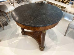 French Empire Gueridon with Black Marble Top & Bronze Mounts, 19th Century
