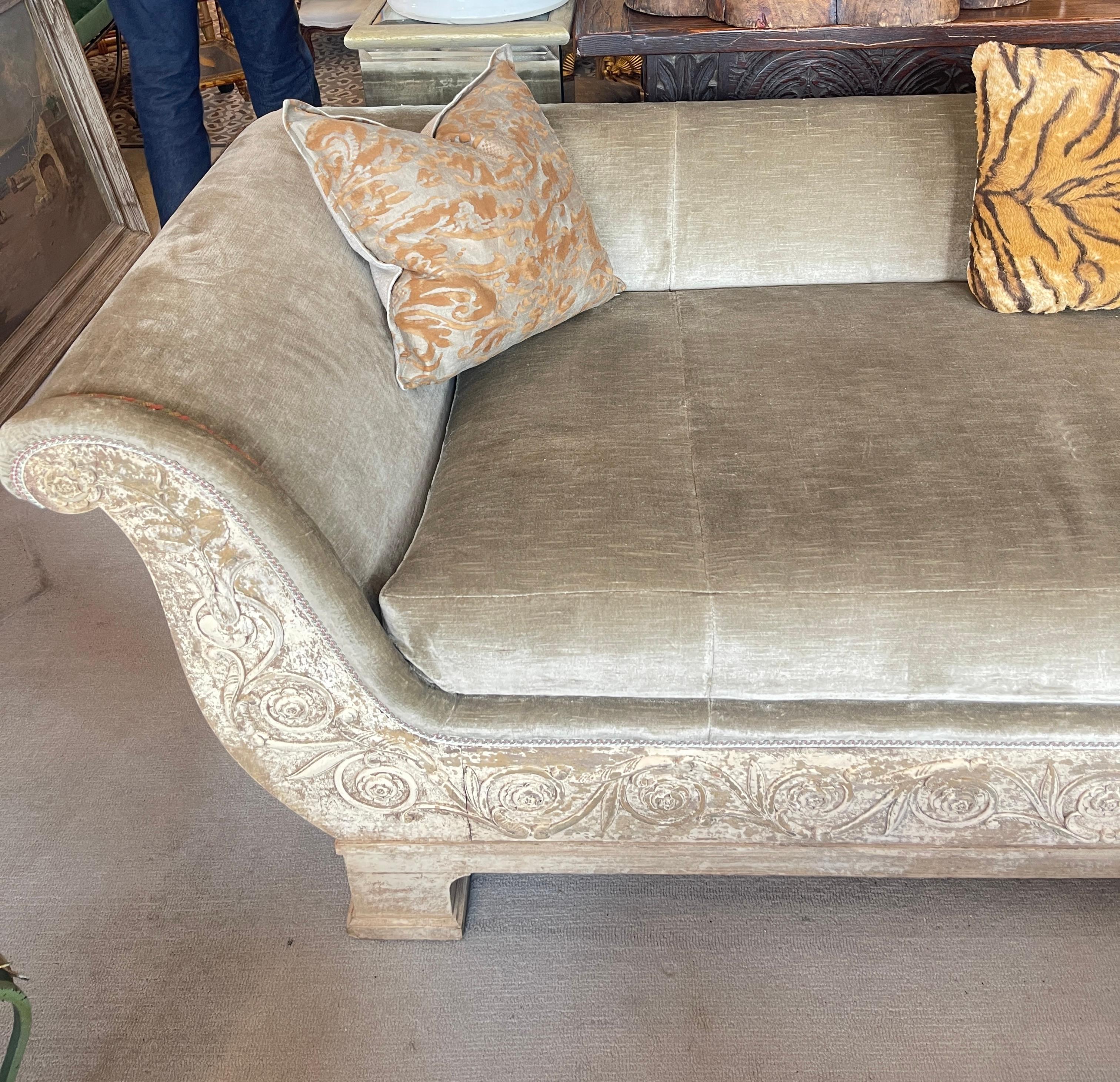 French Empire Recamier Mahogany & Painted Daybed 18Th. C. For Sale 6