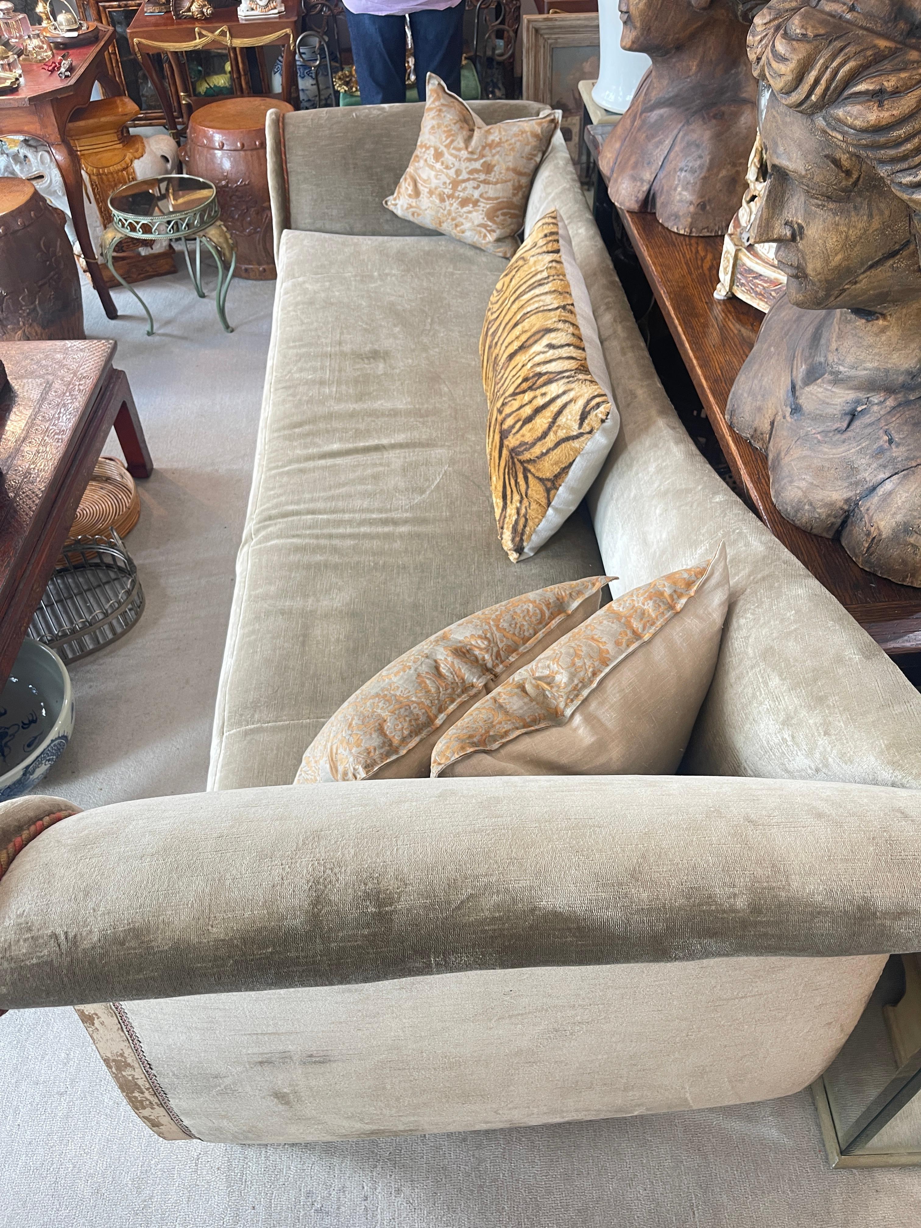 French Empire Recamier Mahogany & Painted Daybed 18Th. C. For Sale 11