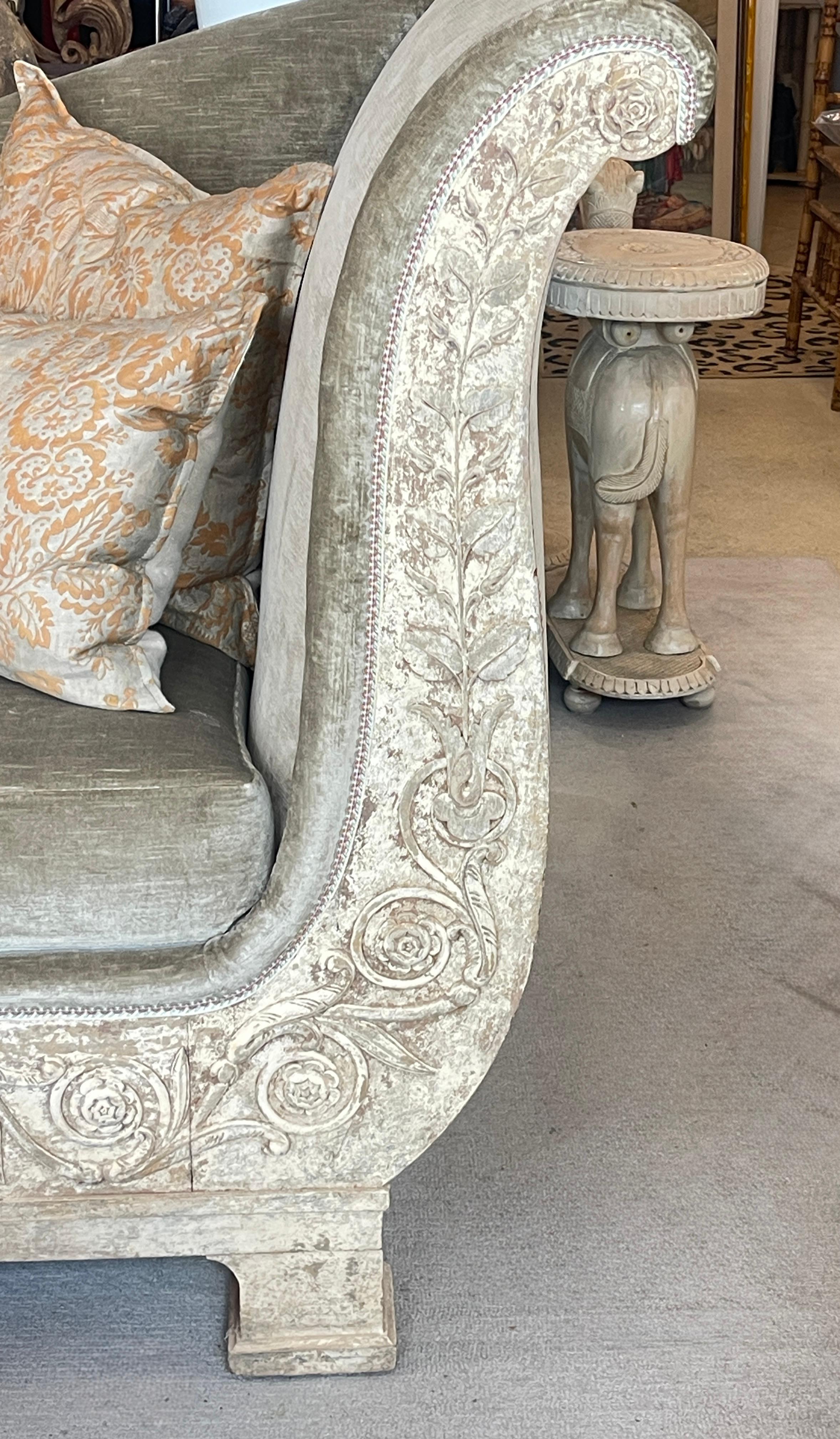 French Empire Recamier Mahogany & Painted Daybed 18Th. C. For Sale 2