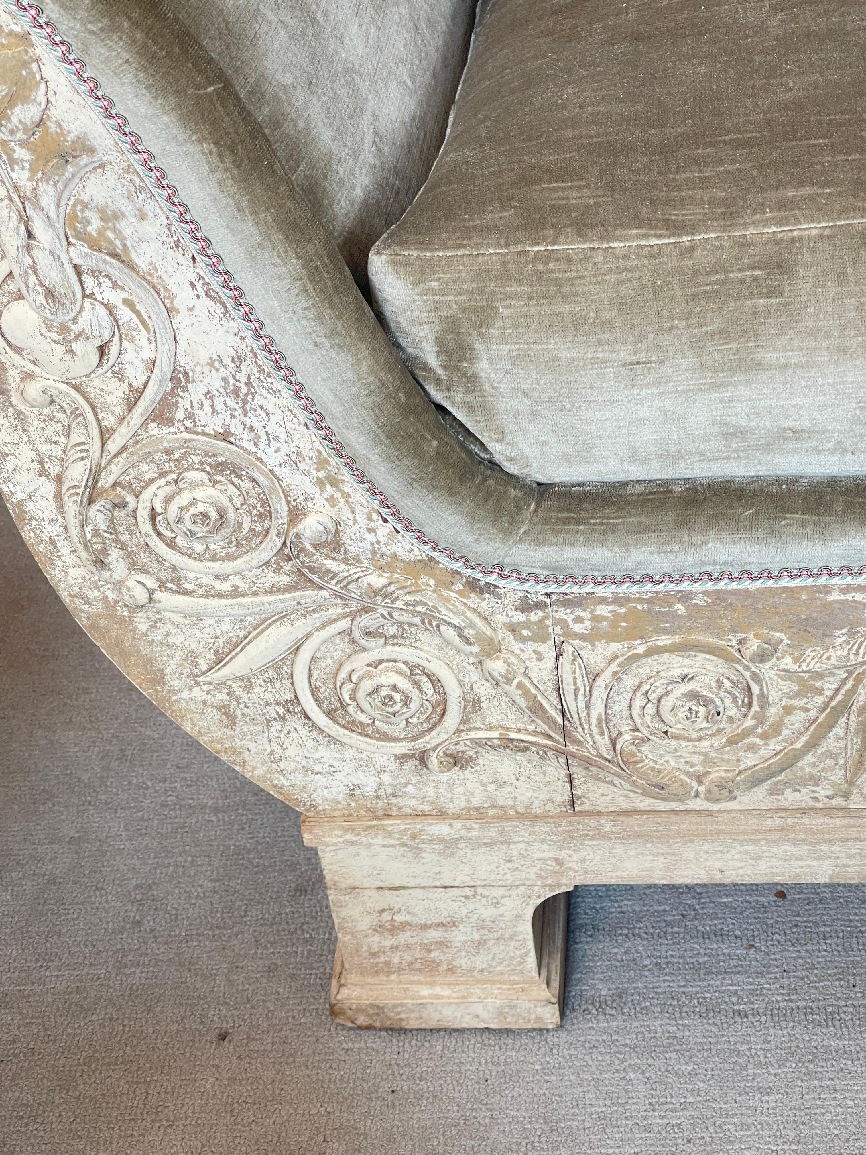 French Empire Recamier Mahogany & Painted Daybed 18Th. C. For Sale 1