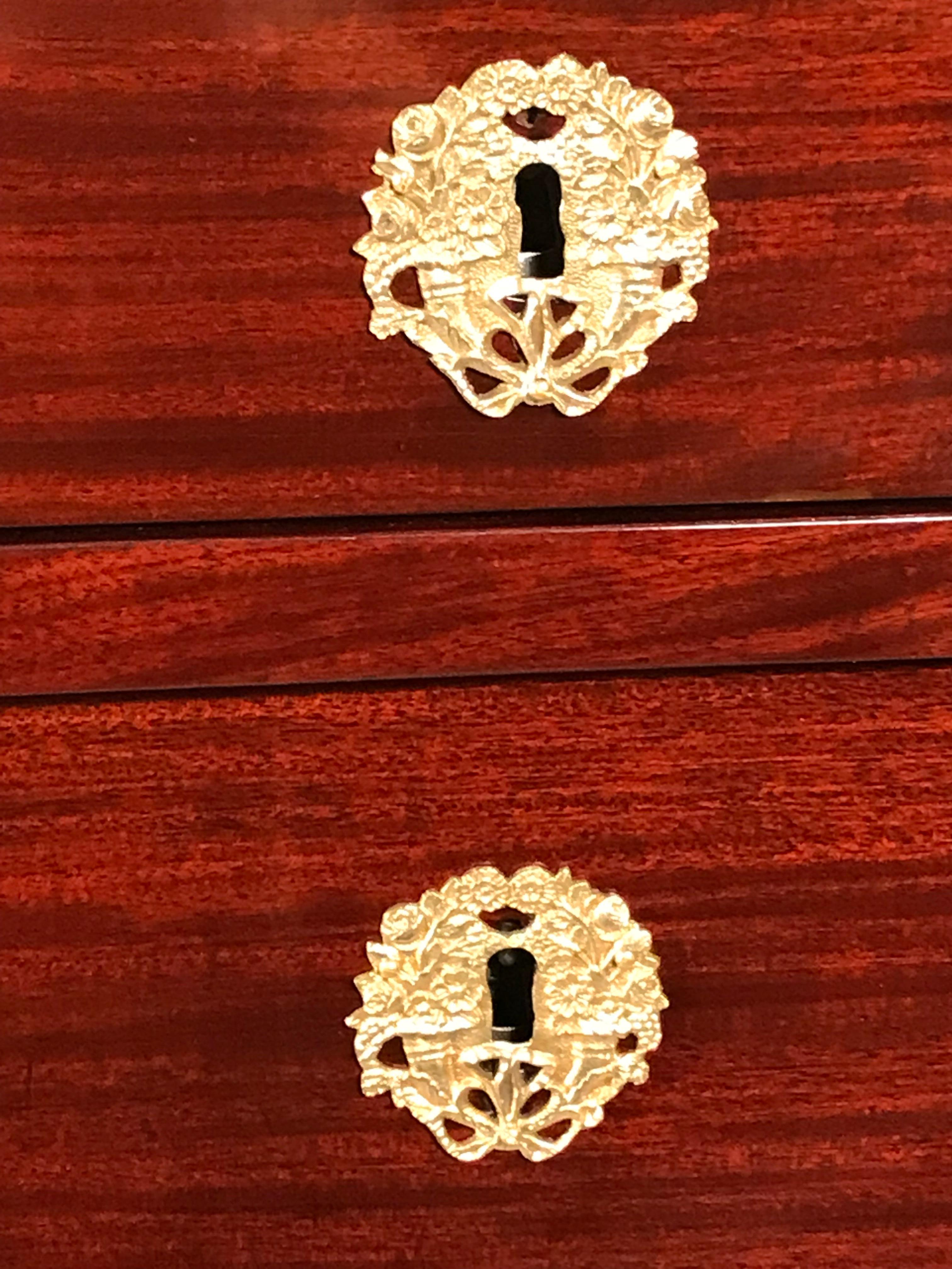 Veneer French Empire Highboy Dresser, 1810 For Sale