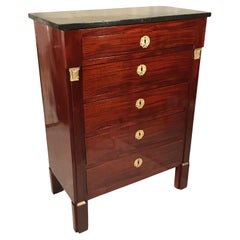 Antique French Empire Highboy Dresser, 1810
