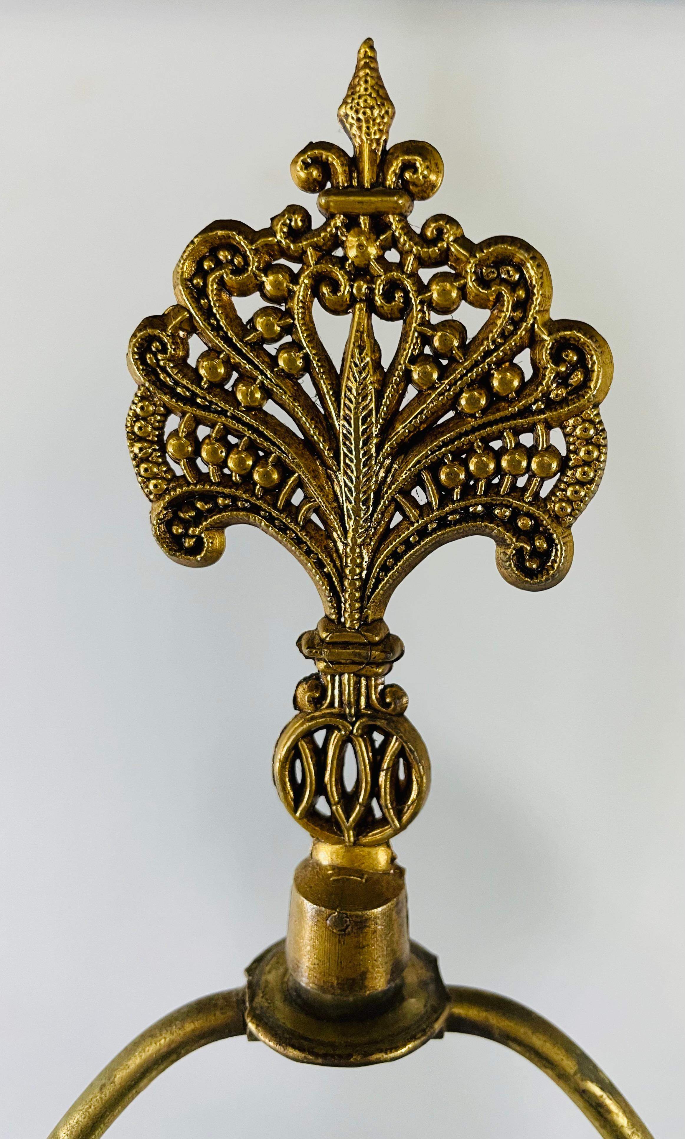 Paire de lampes de bureau françaises Empire Hollywood Regency en bronze et cristal en vente 14