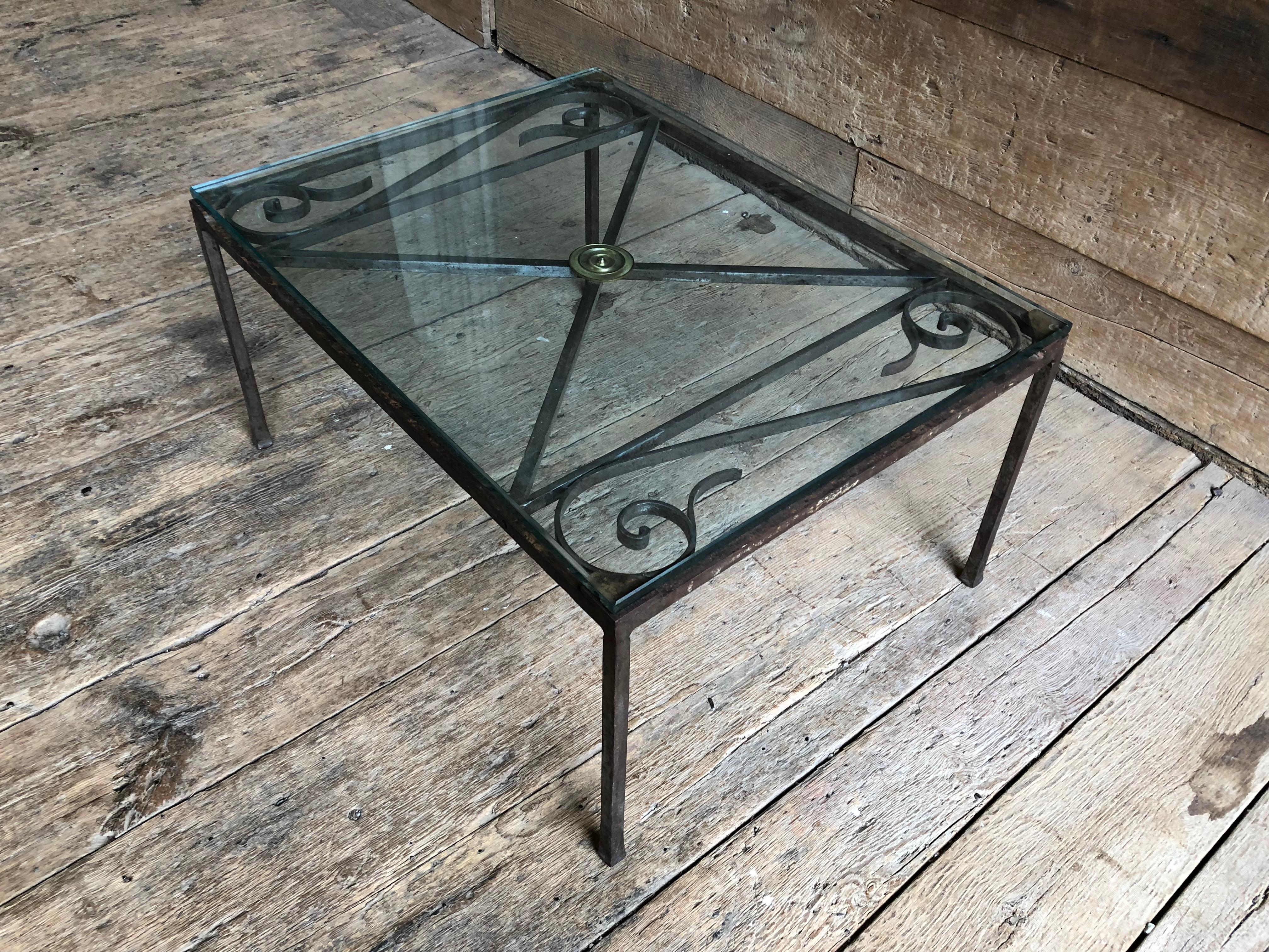 French Empire Iron And Glass Coffee Table 5
