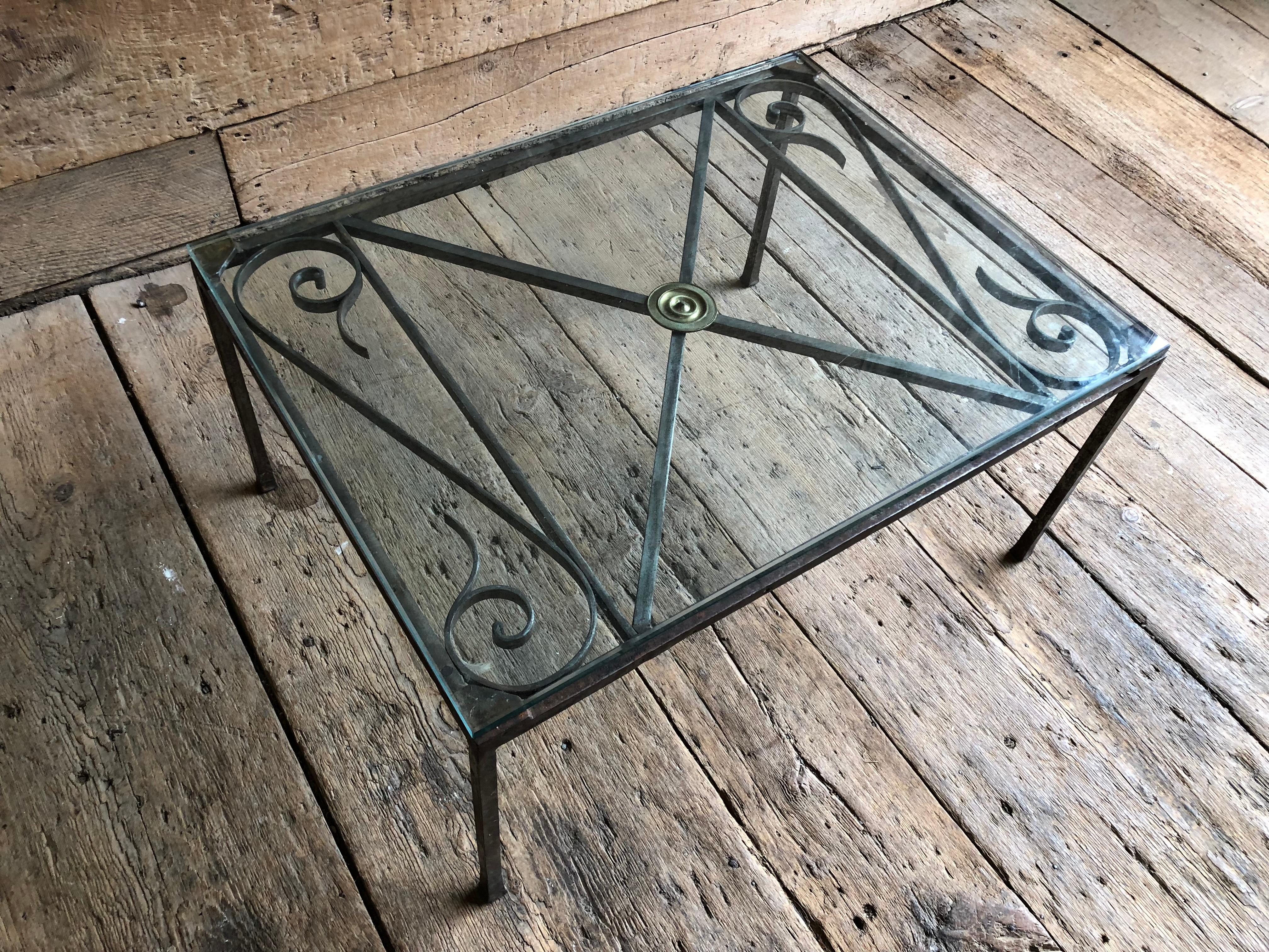 French Empire Iron And Glass Coffee Table 6