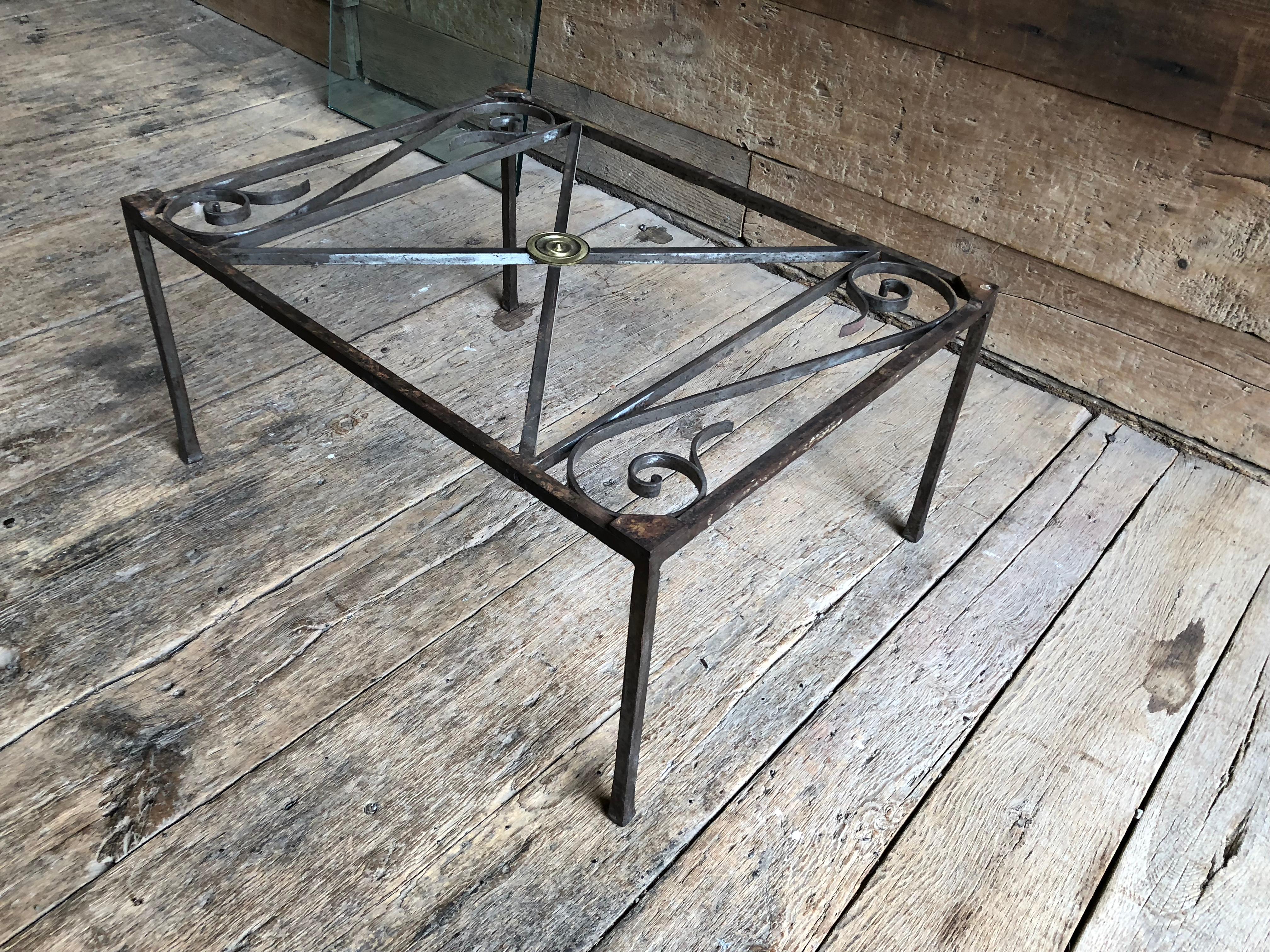 19th Century French Empire Iron And Glass Coffee Table