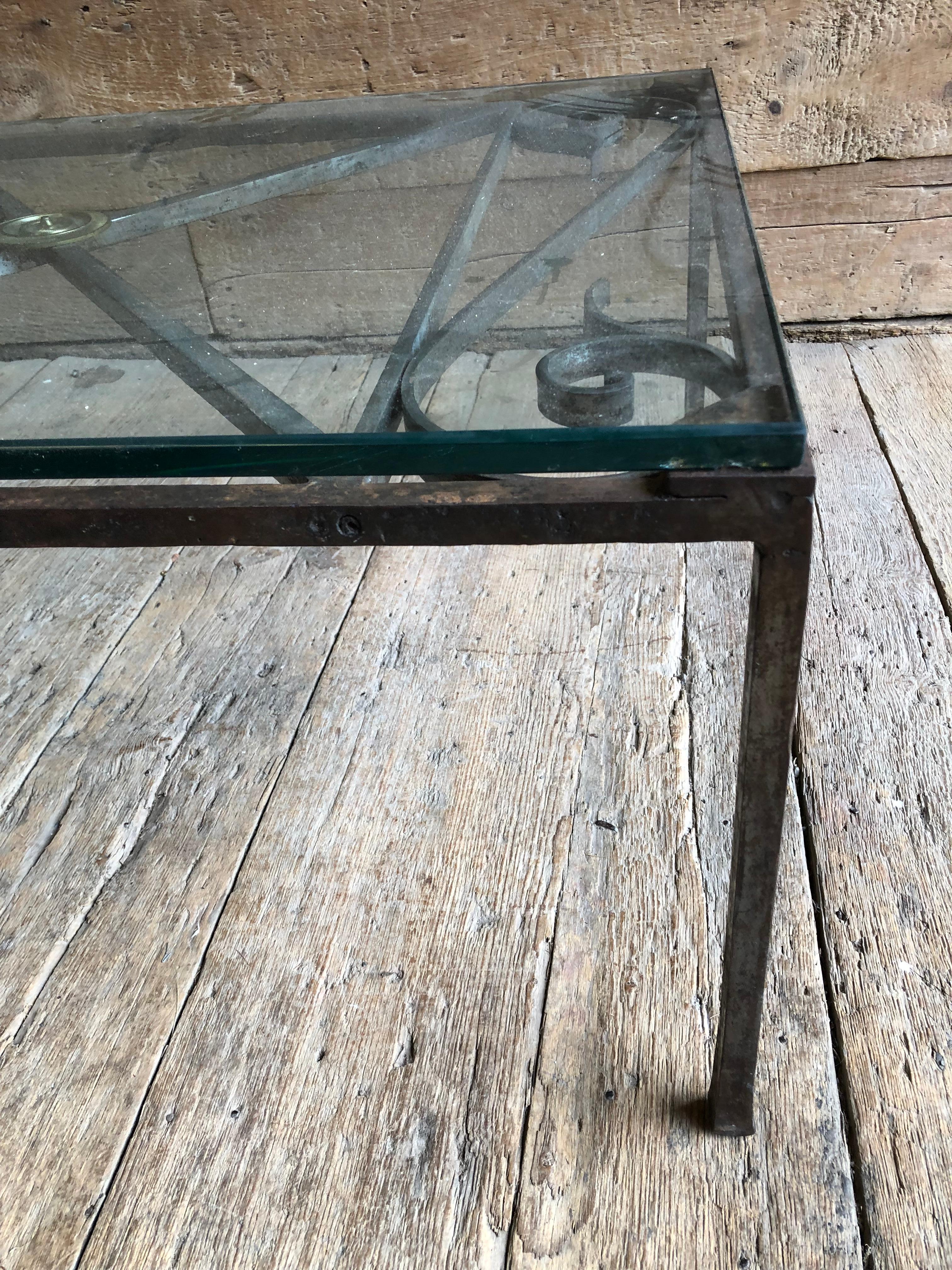 French Empire Iron And Glass Coffee Table 4