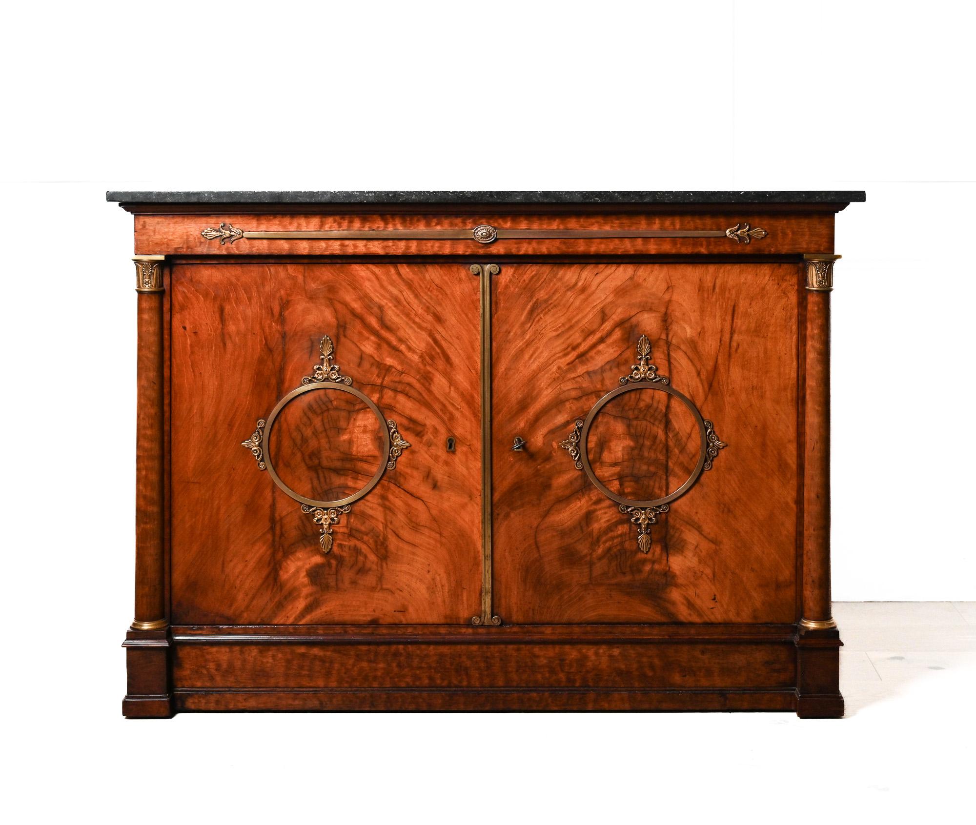 French Empire Jacob Desmalter et Cie mahogany two door commode with marble top For Sale 11