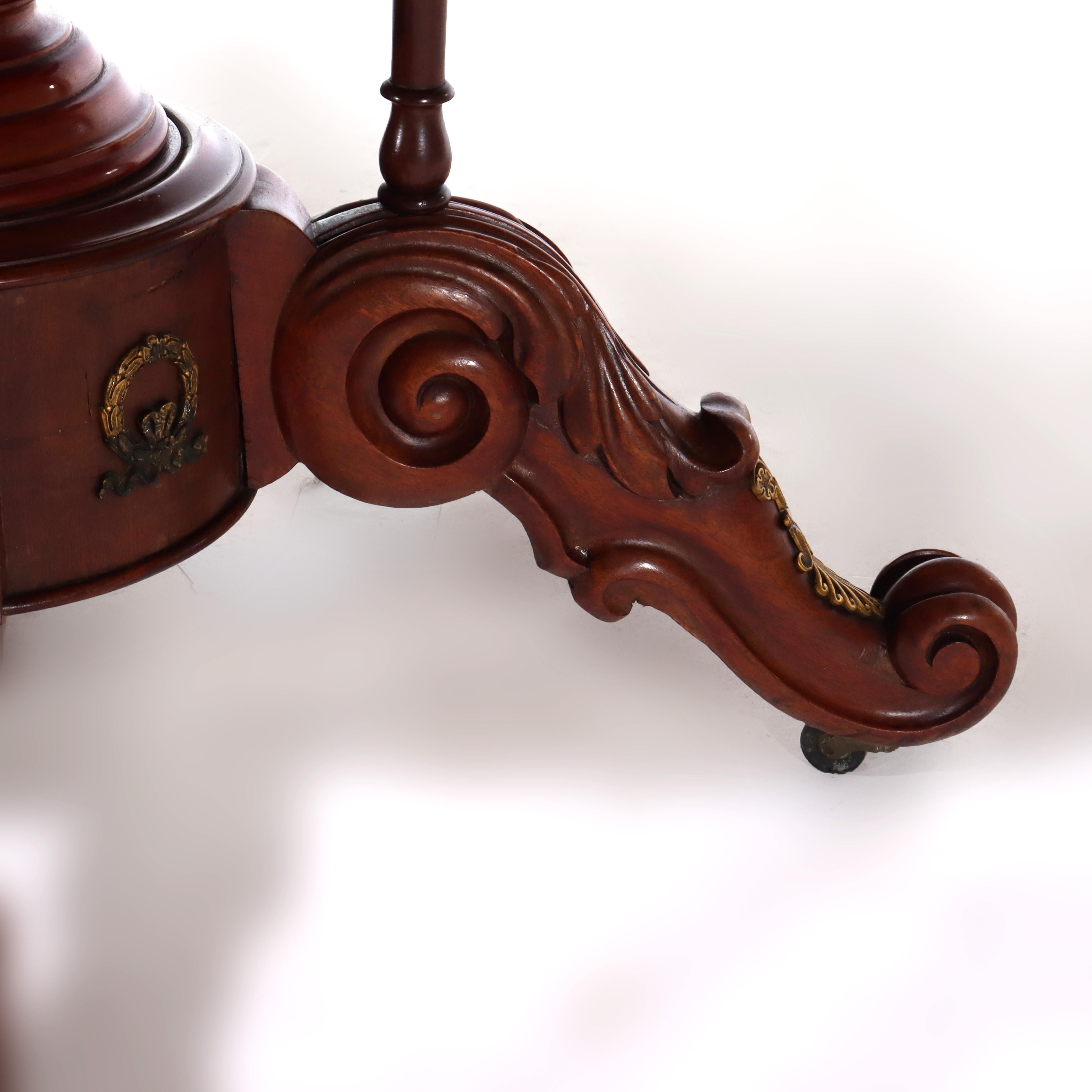 French Empire Kingwood, Rosewood, Rouge Marble & Ormolu Center Table 19thC For Sale 9