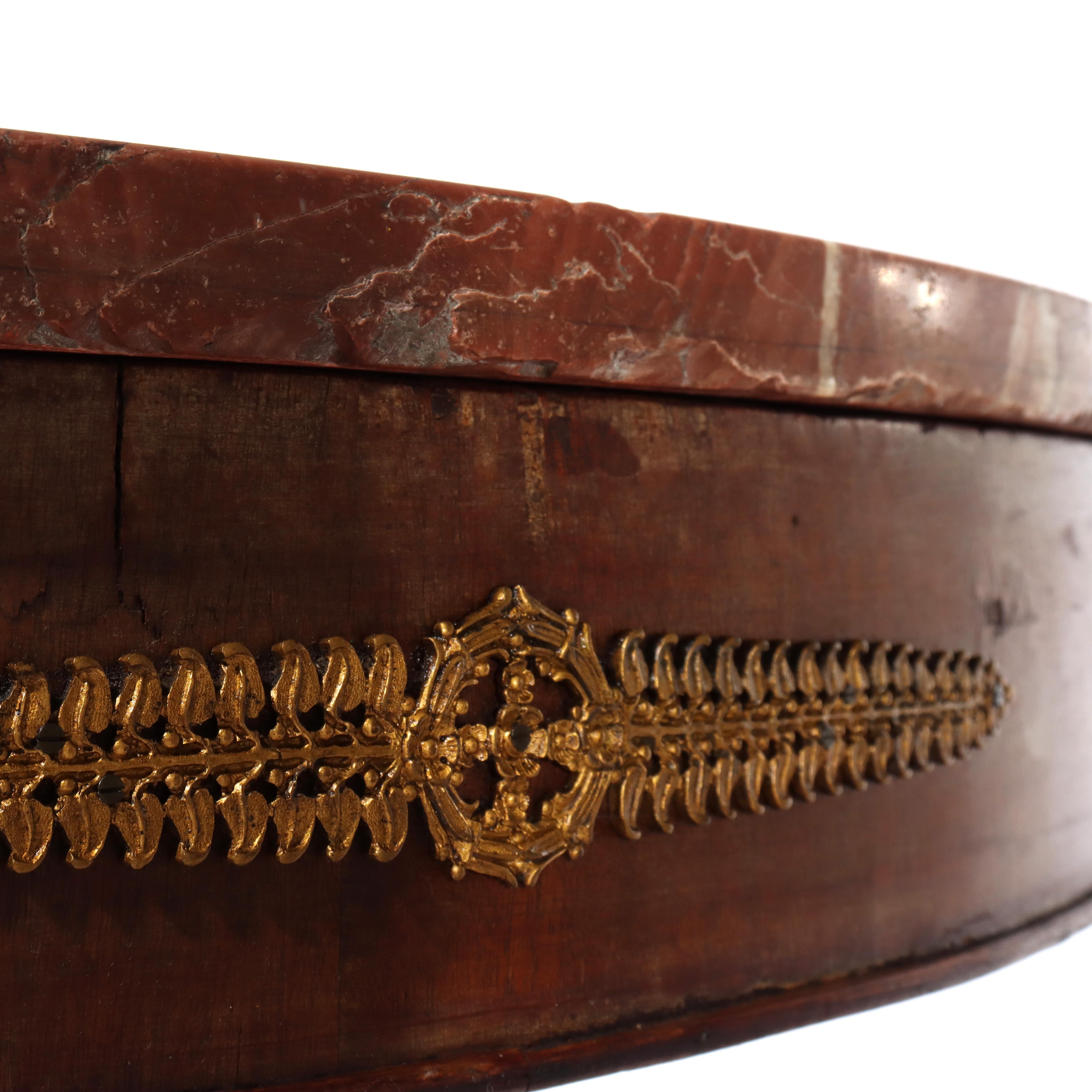 French Empire Kingwood, Rosewood, Rouge Marble & Ormolu Center Table 19thC For Sale 10