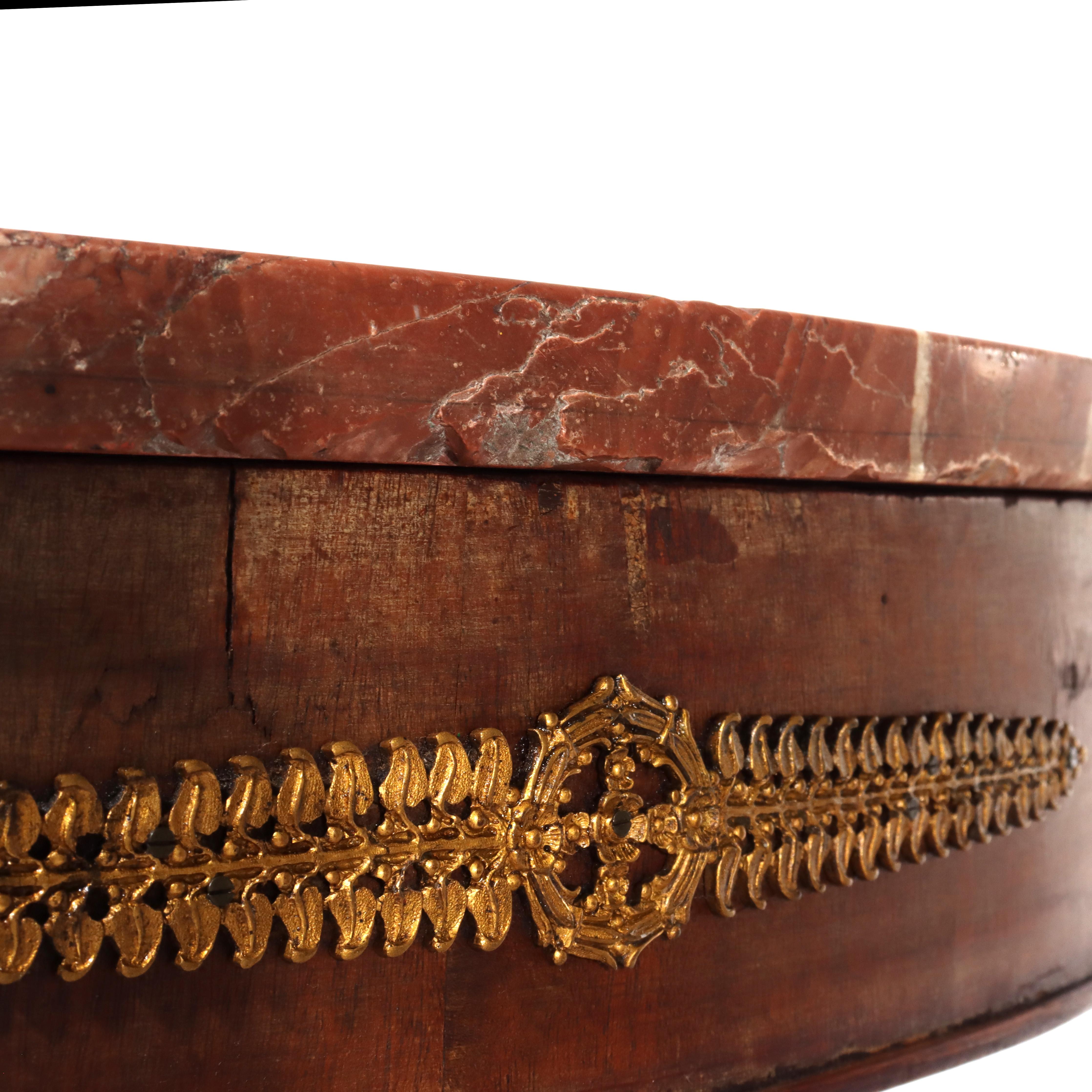 French Empire Kingwood, Rosewood, Rouge Marble & Ormolu Center Table 19thC For Sale 11