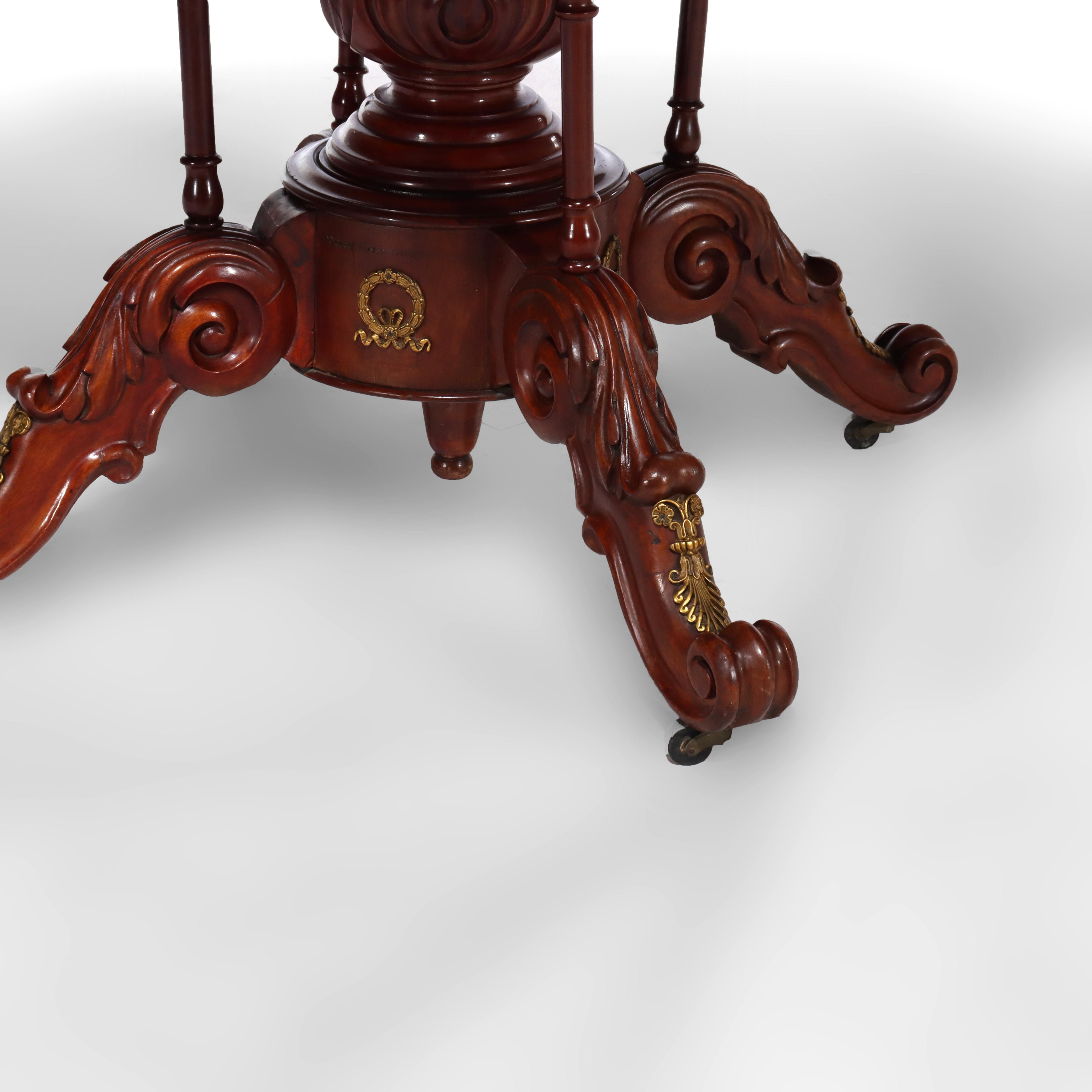 ***Reduced In-House Delivery Rates - Click on “Ask Seller” to Request a Quote***
French Empire Kingwood, Rosewood, Rouge Marble & Ormolu Center Table 19thC (30 3/8