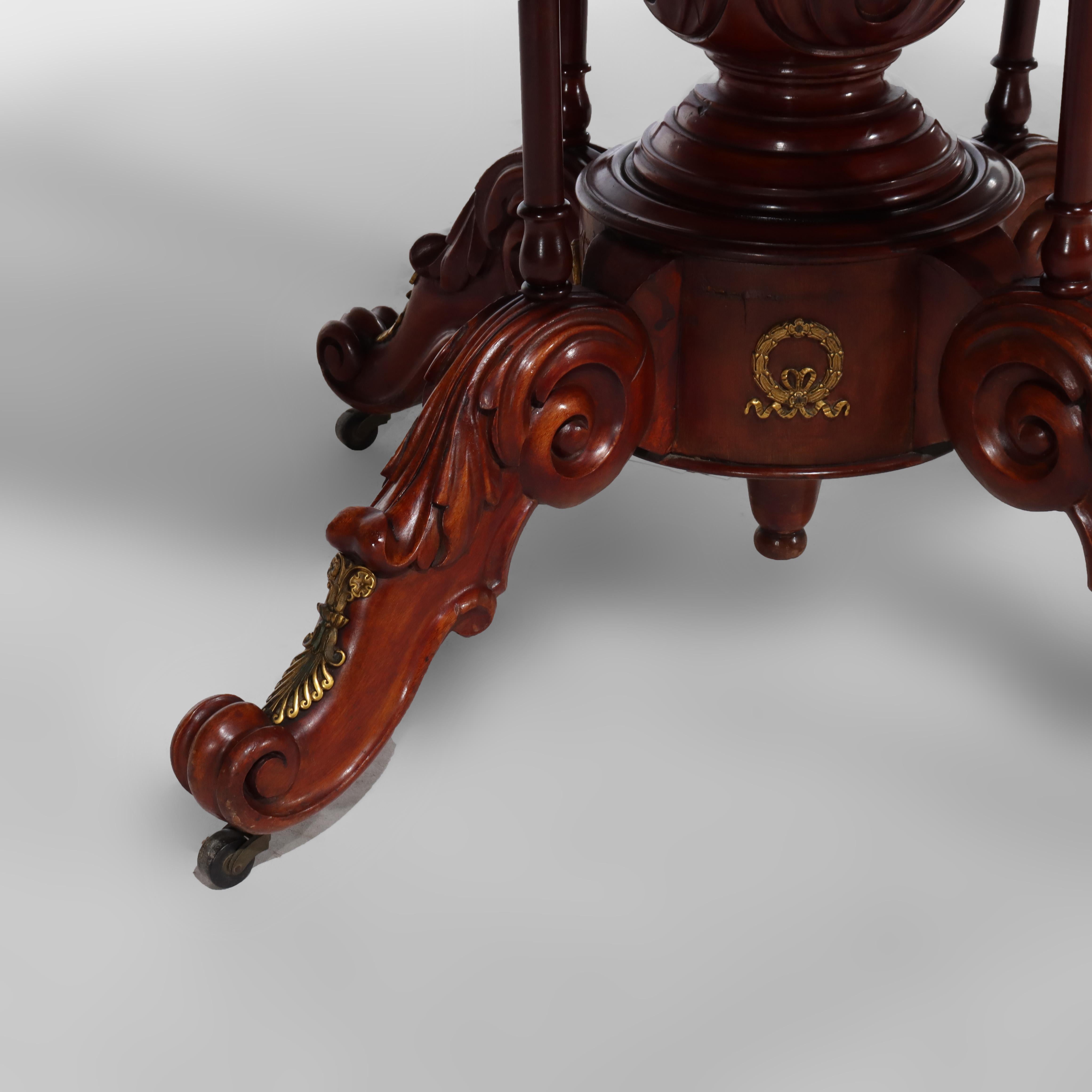 19th Century French Empire Kingwood, Rosewood, Rouge Marble & Ormolu Center Table 19thC For Sale