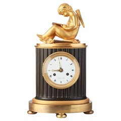 French 'Empire' library mantel clock 
