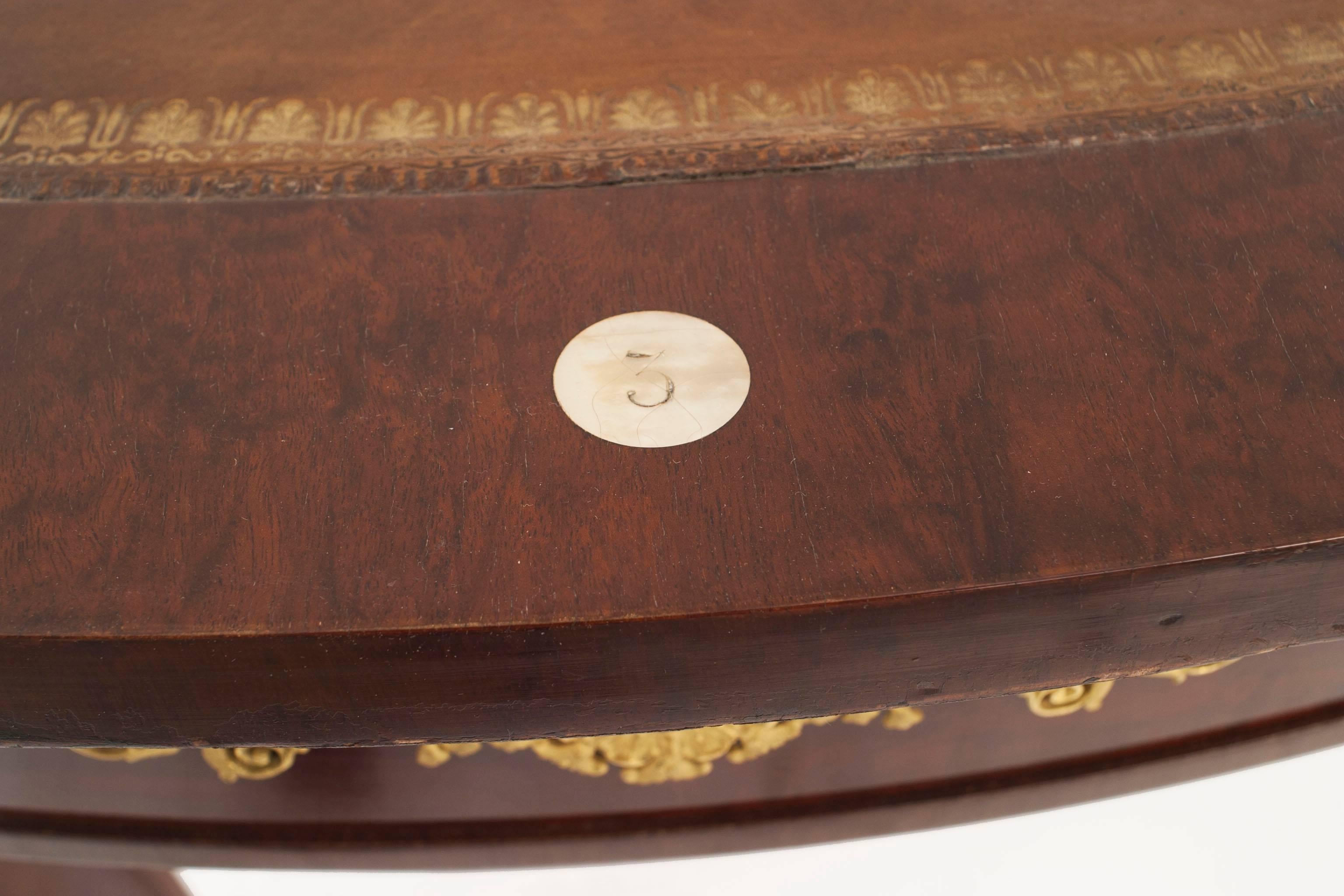 French Empire Potheau Mahogany and Gilt Center Table In Good Condition For Sale In New York, NY